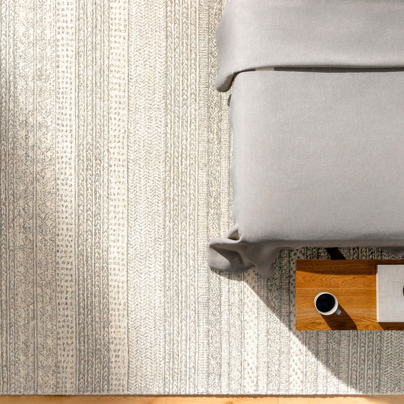 Maroc Global Wool Global Grey & Ivory Rug 91x152cm - pile detail