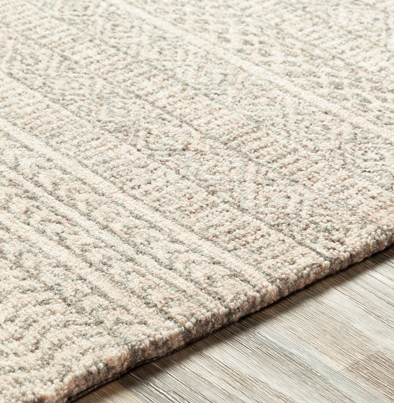 Mystique Modern Wool Modern Cream & Beige Rug 99x160cm - texture detail