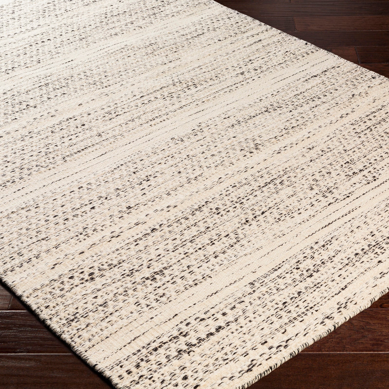 Mardin Global Wool Modern Cream & Black Rug 152x228cm - corner detail