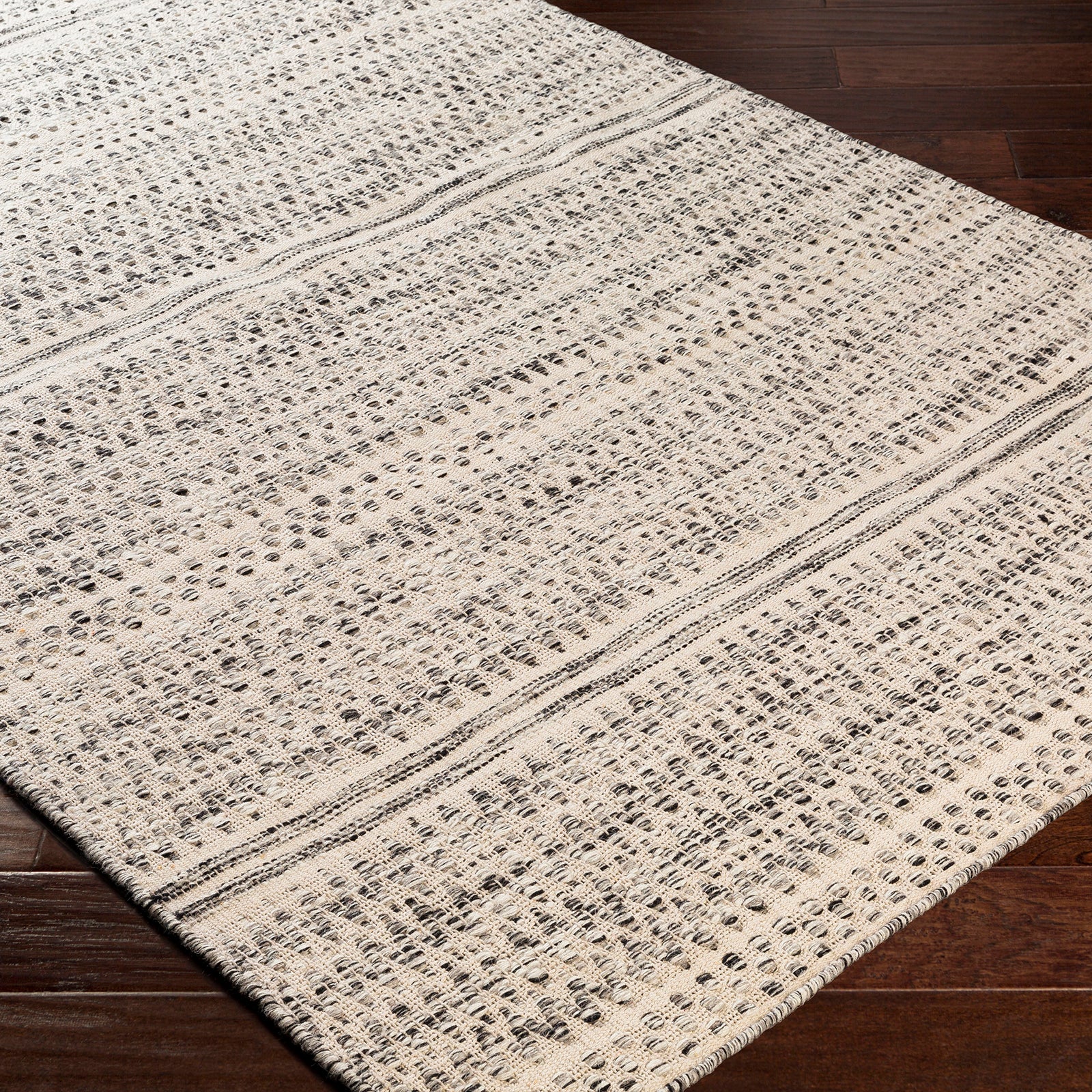 Mardin Global Wool Global Beige & Grey Rug 152x228cm - corner detail