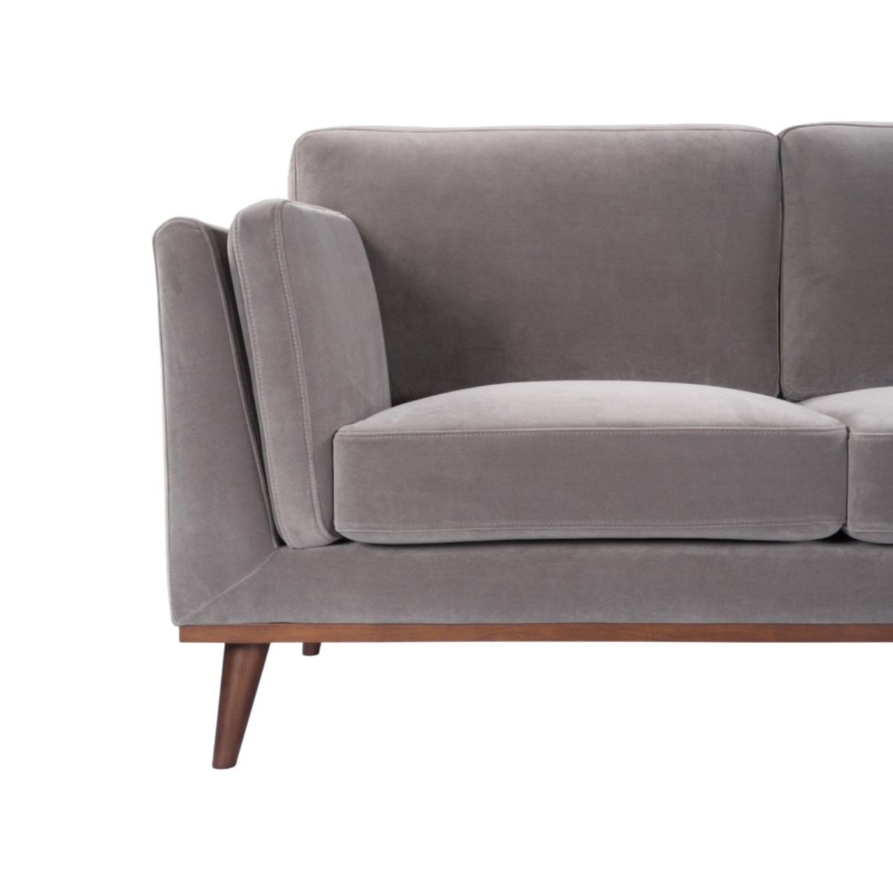 Mickey Stone Grey Velvet Sofa | 2 Seater