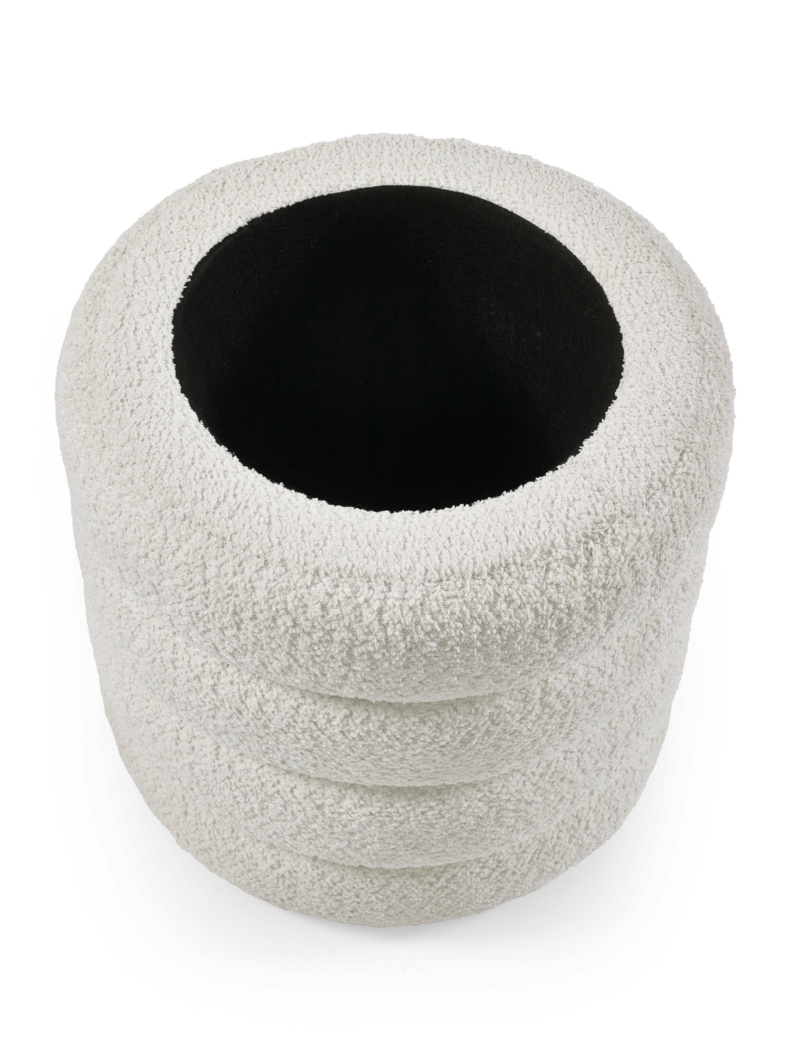 Alana Ivory Boucle Storage Pouffe