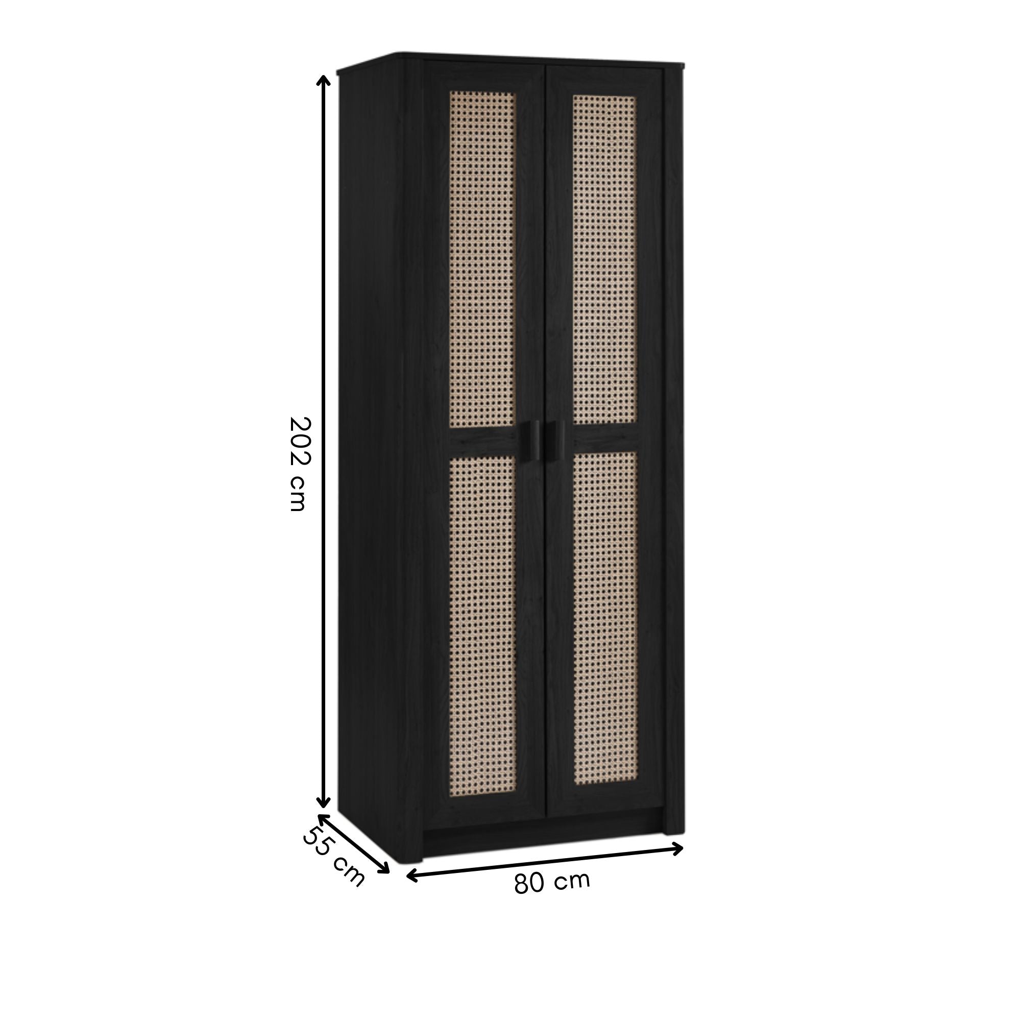 Asbury Wood Double Wardrobe - Black Ash