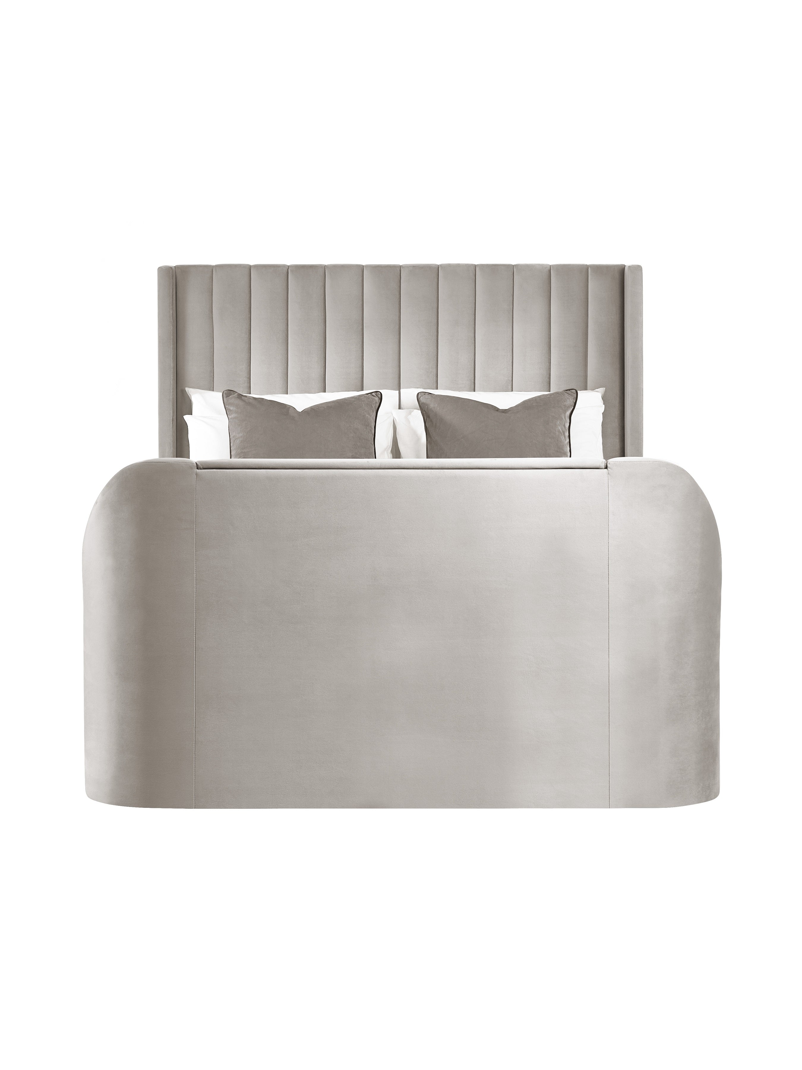 Alston Light Grey Velvet Ottoman TV Bed Double