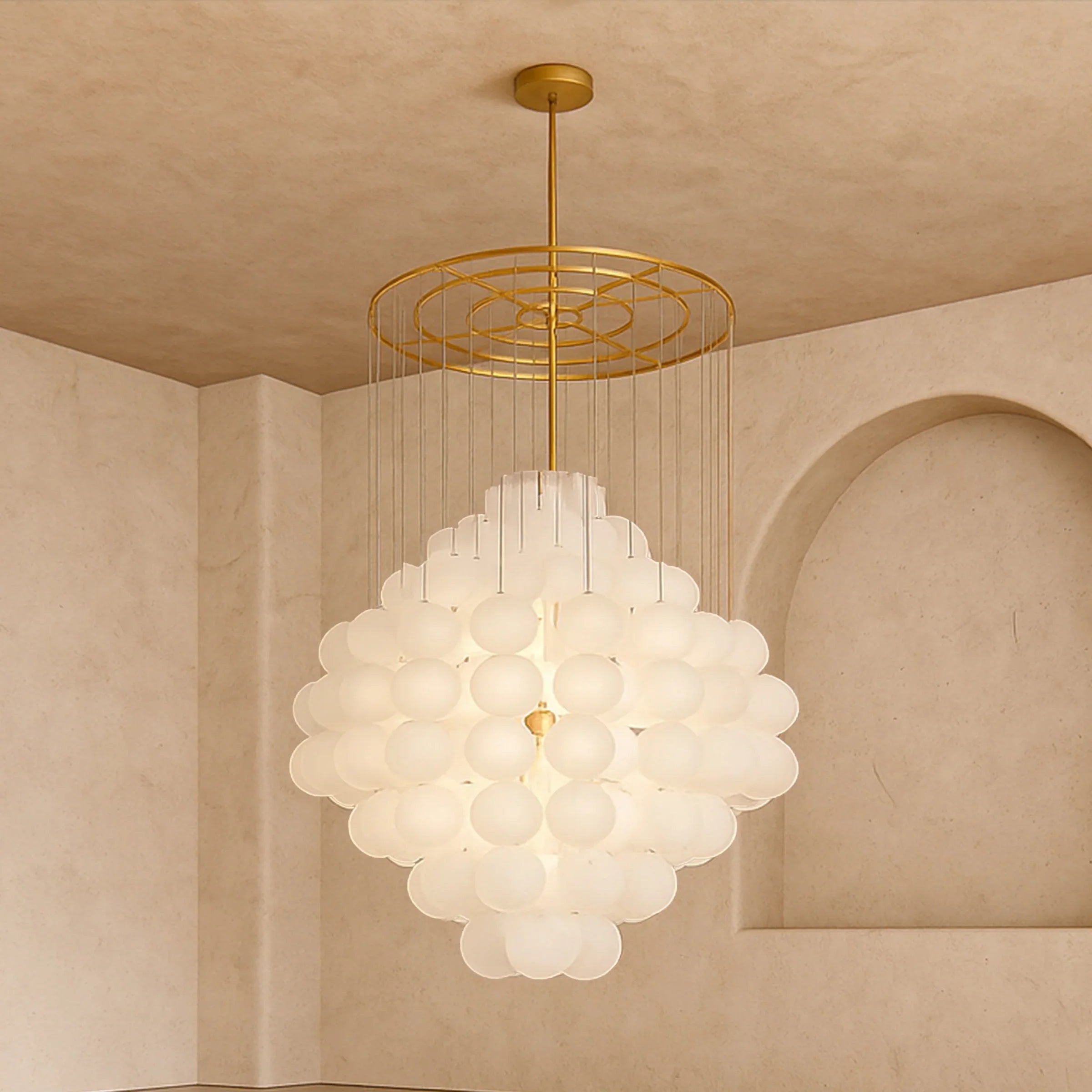Moon Antique Brushed Brass Chandelier