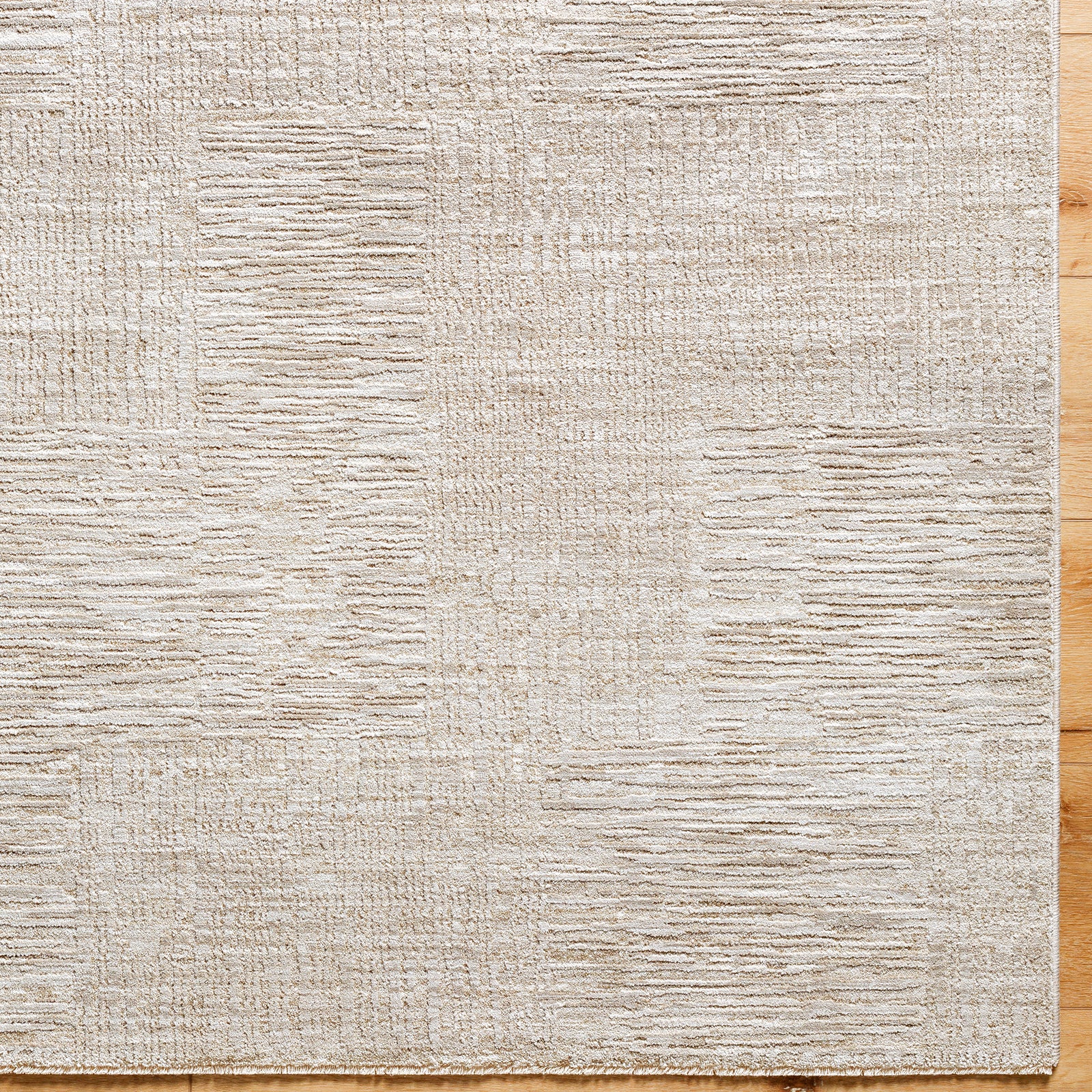 Masterpiece Modern Graphic Fringe Grey & Light Grey Polyester Rug 152x225cm - reverse roll detail