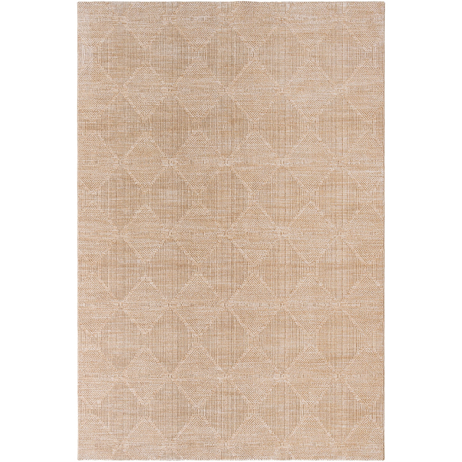 Masterpiece Modern Graphic Fringe Beige & Tan Polyester Rug 200x290cm - product image