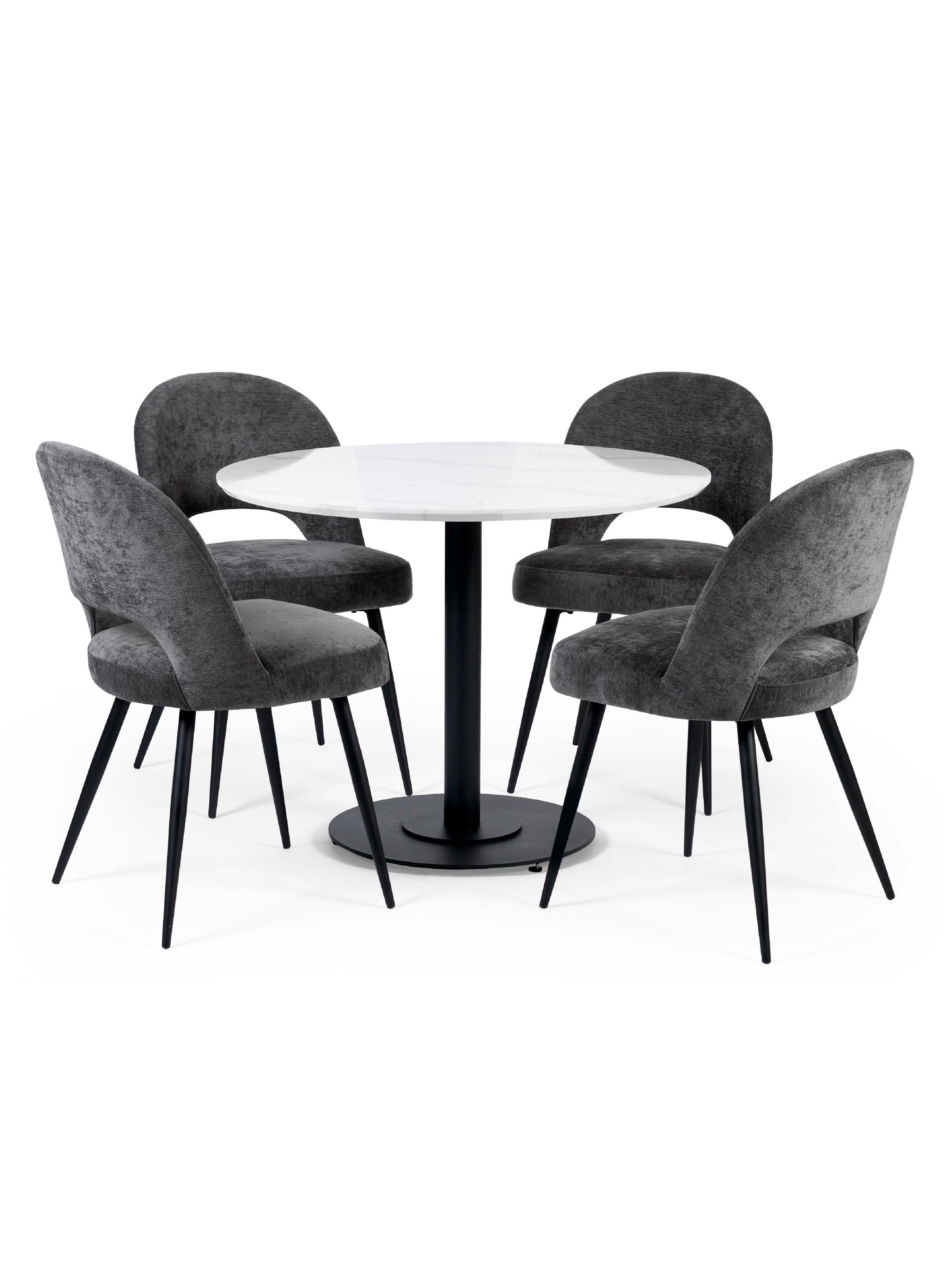 Romano White Marble Effect Round Dining Table 100cm