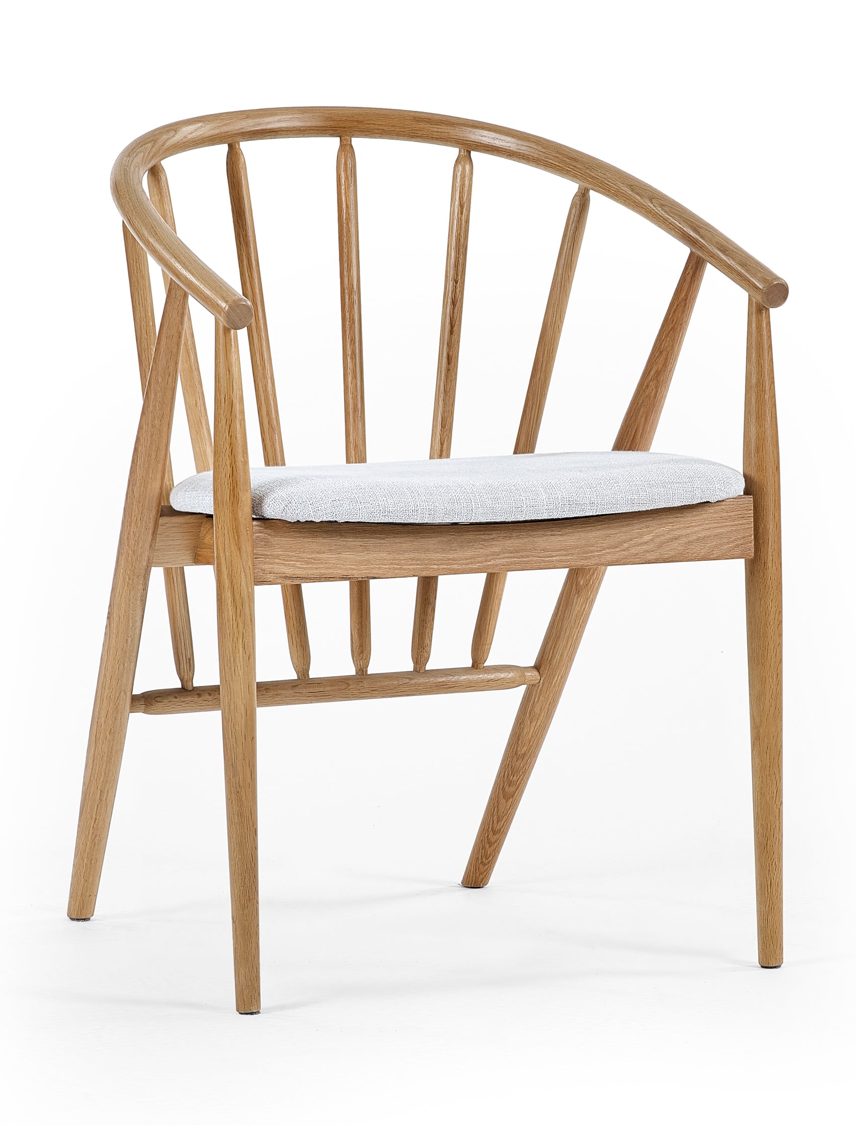 Percey Curve Back Oak Wood Dining Chair