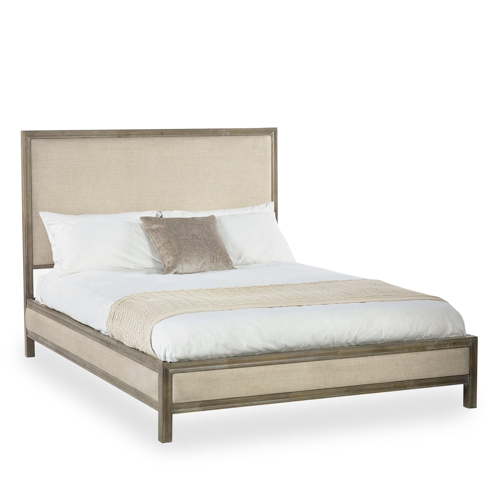 Weston Ivory Upholstered King Size Bed