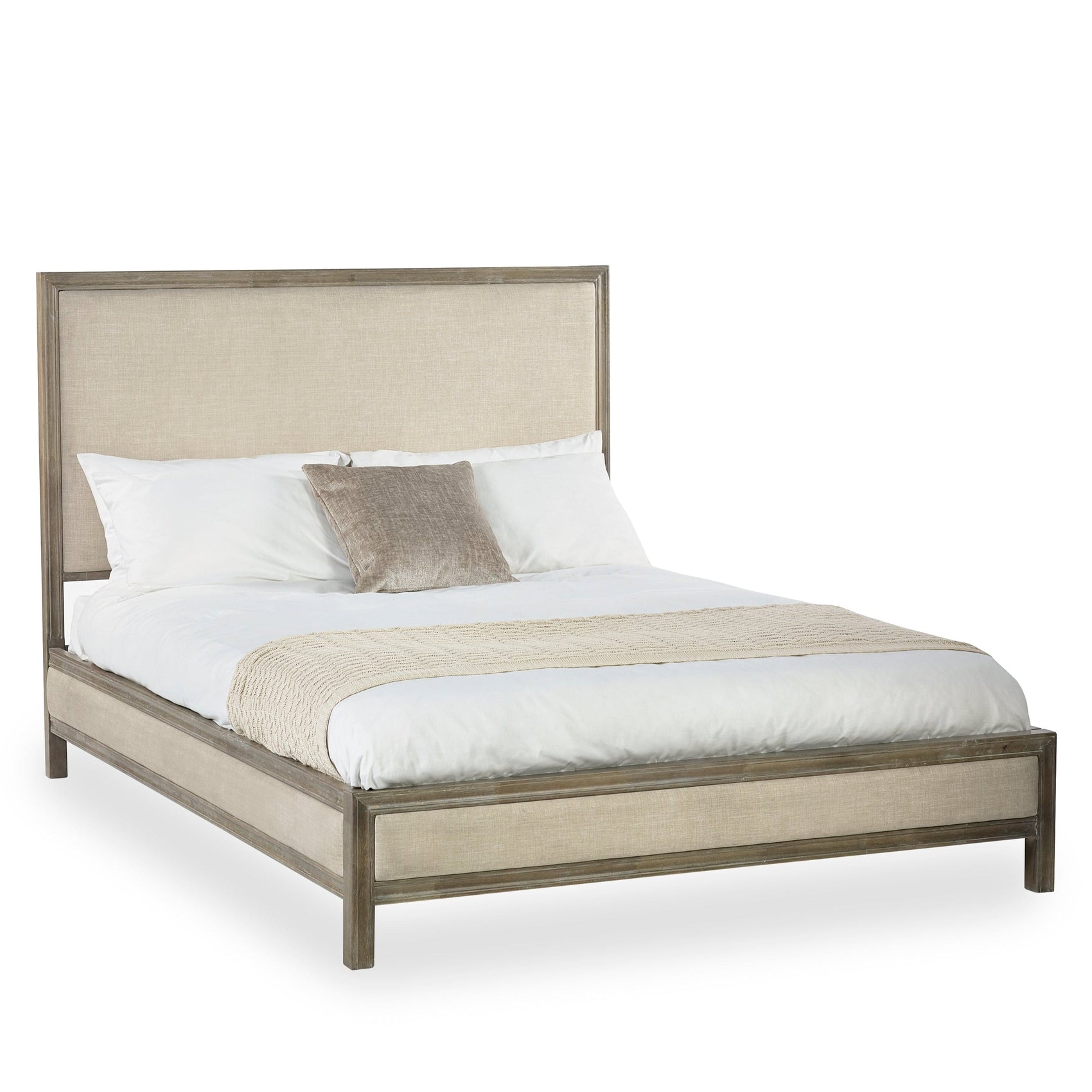 Weston Ivory Upholstered King Double Bed