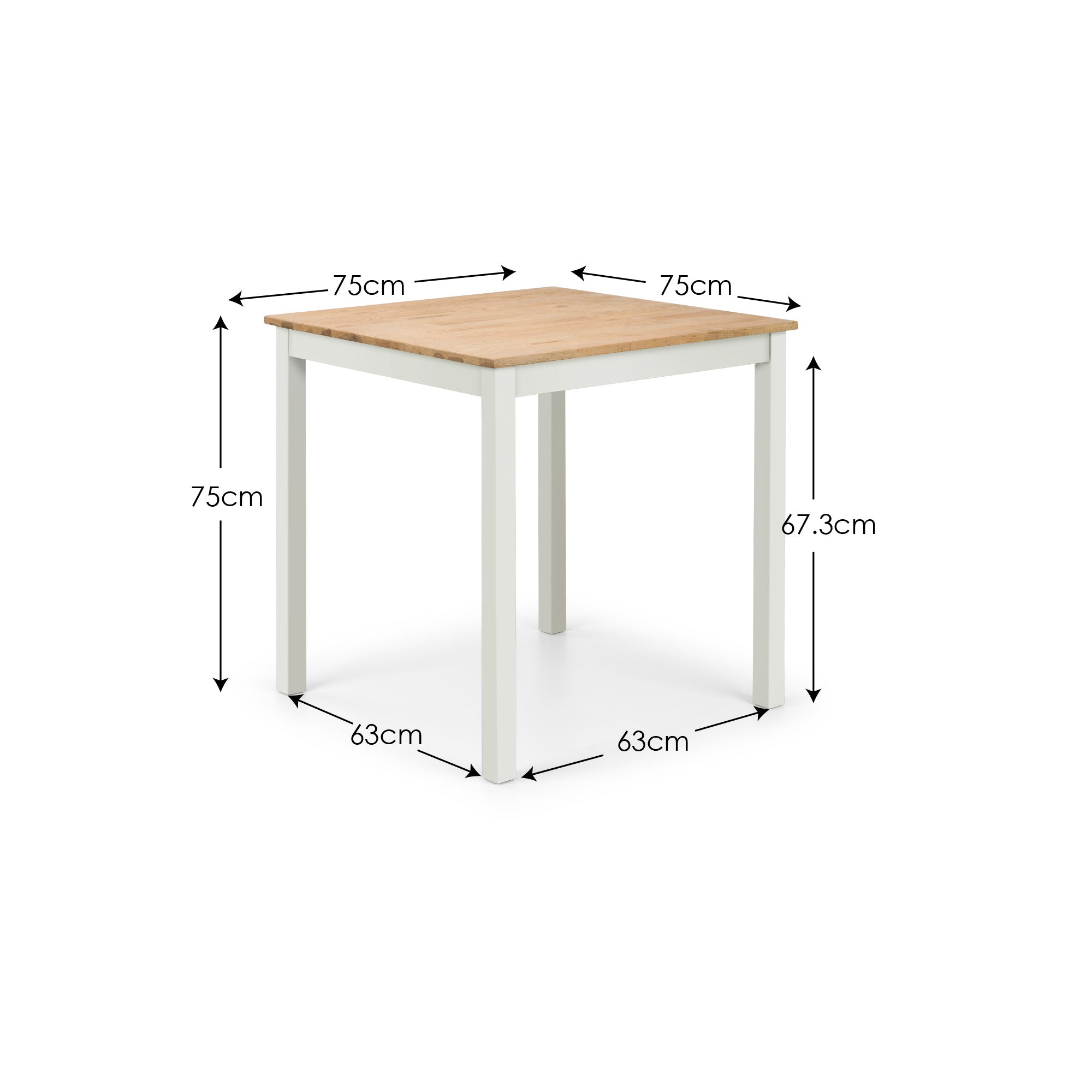 Osborne Ivory & Oak Wood Square Dining Table
