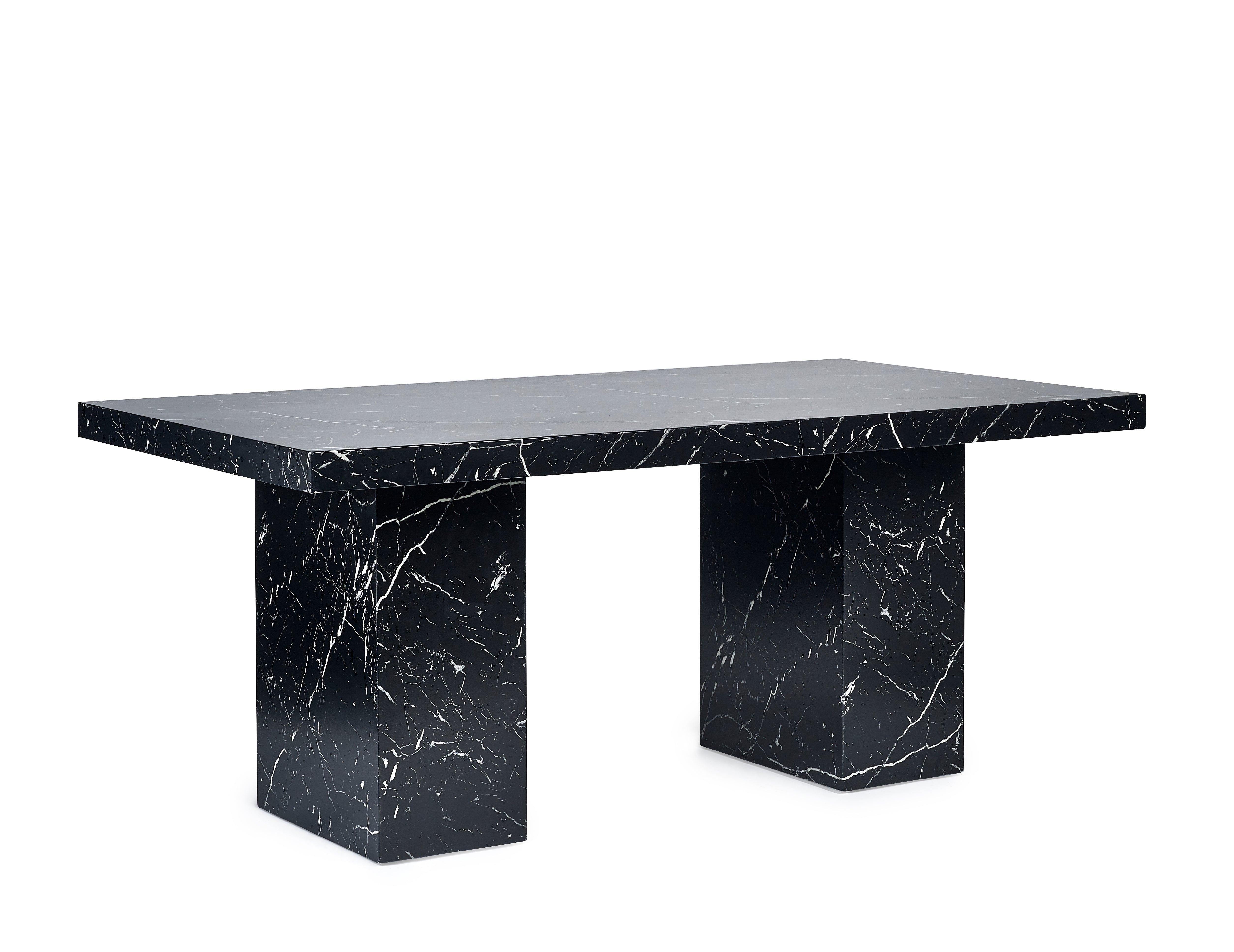 Kiso Black Marble Effect Rectangle Dining Table | 6-8 Seater