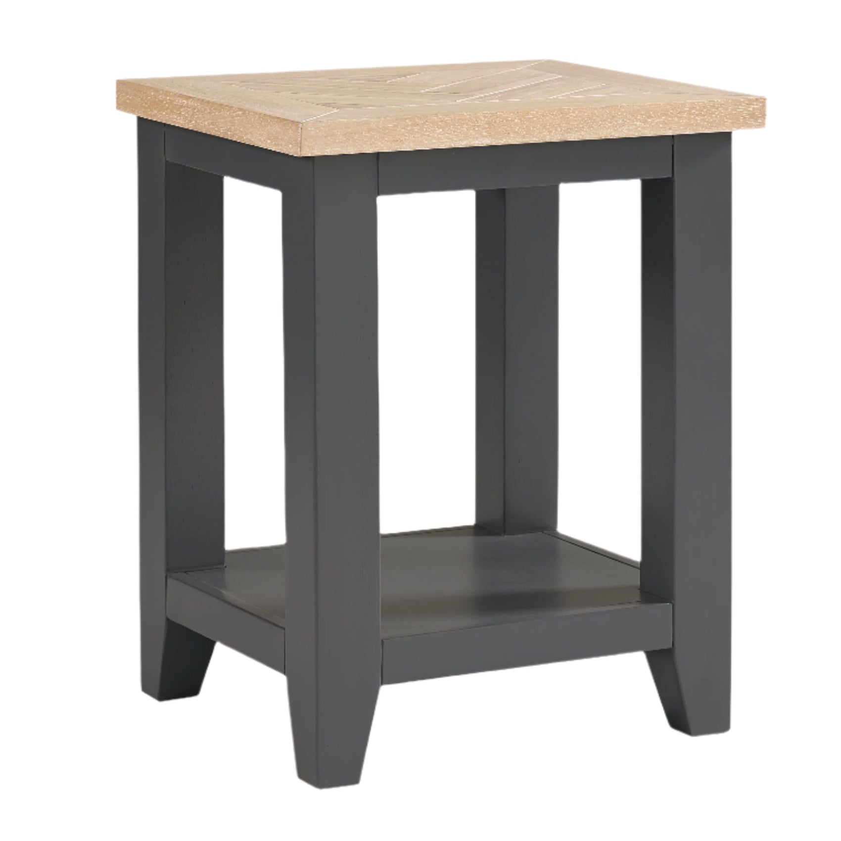 Sanderson Dark Grey Oak Wood Side Table