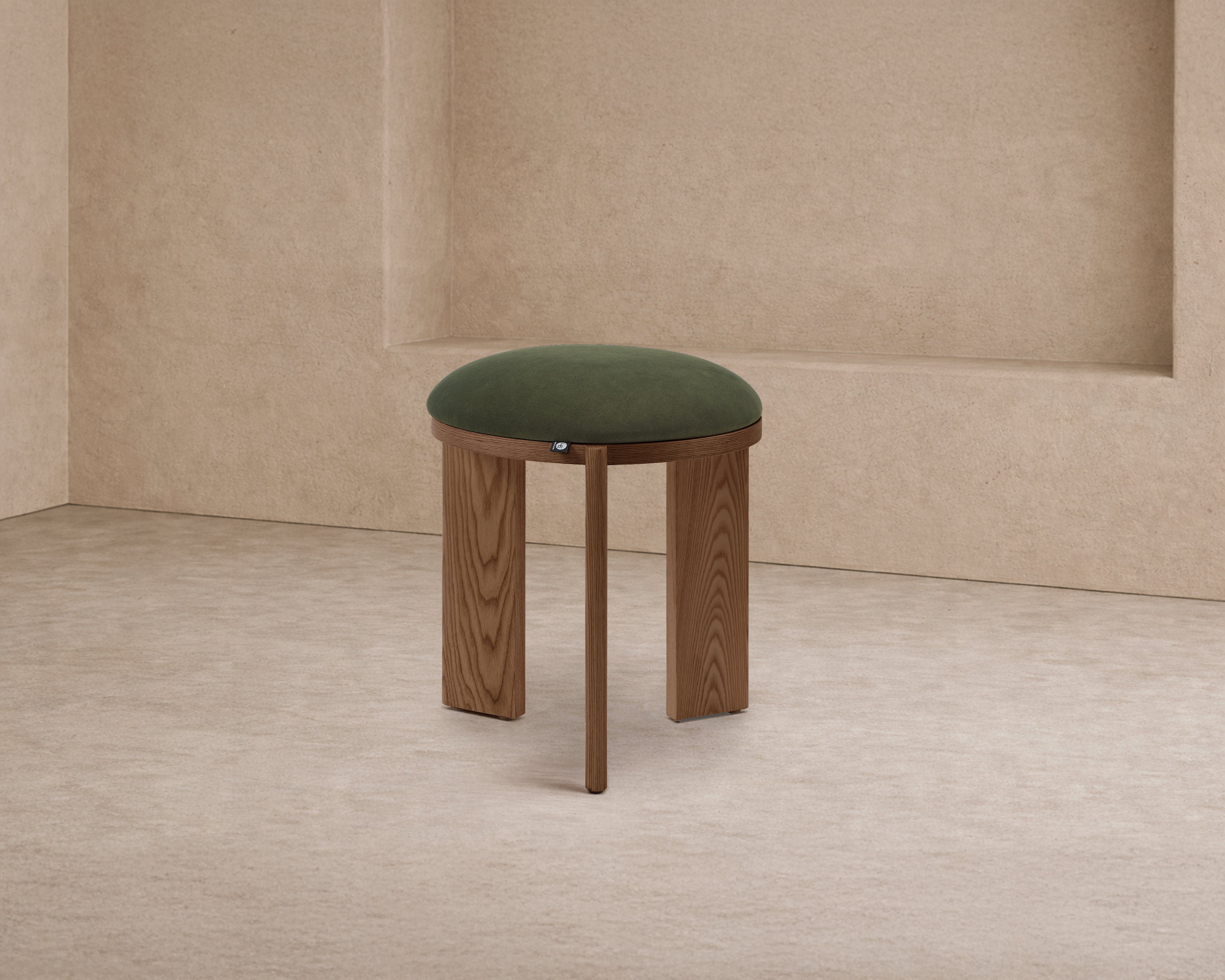 Lia Hopper Moss & Brushed Brown Footstool