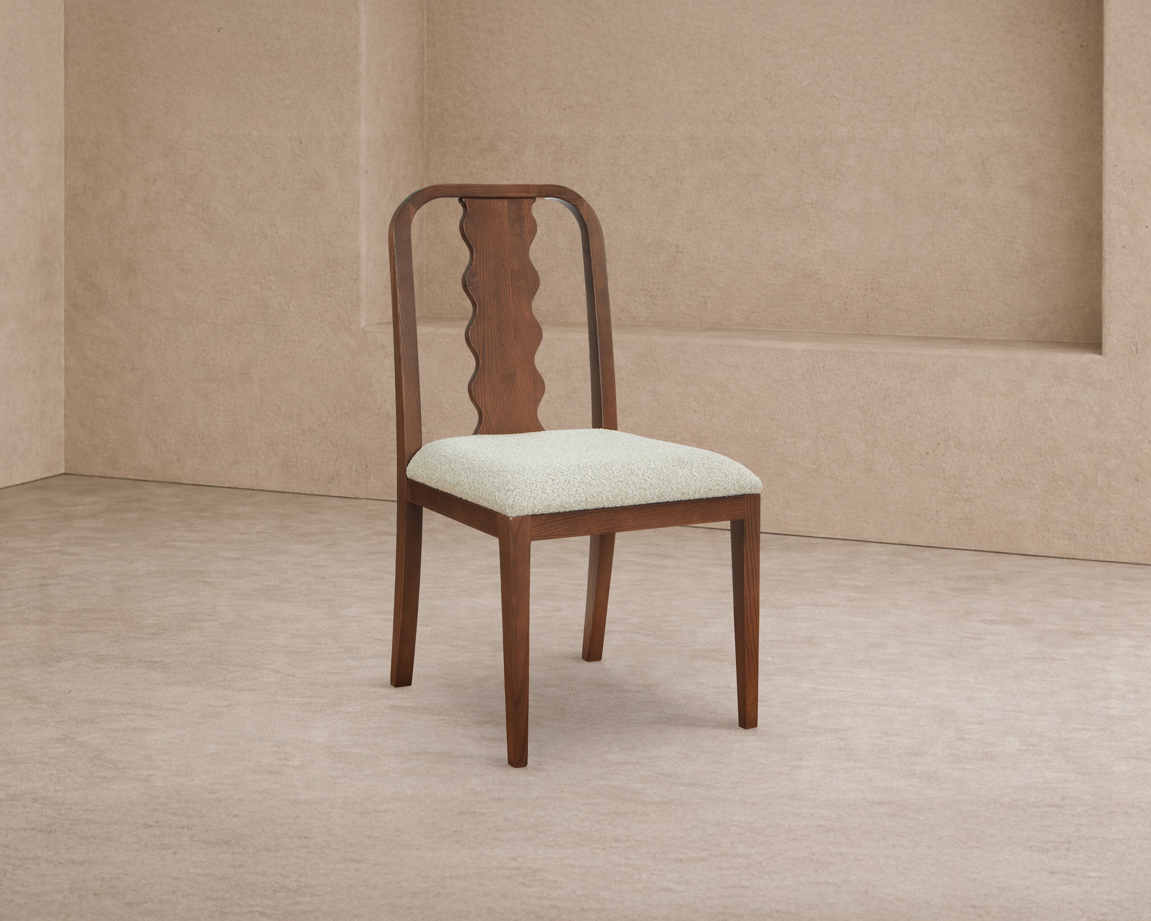 Set of 2 Diane Dining Chairs - Capella Sand & Brushed Brown
