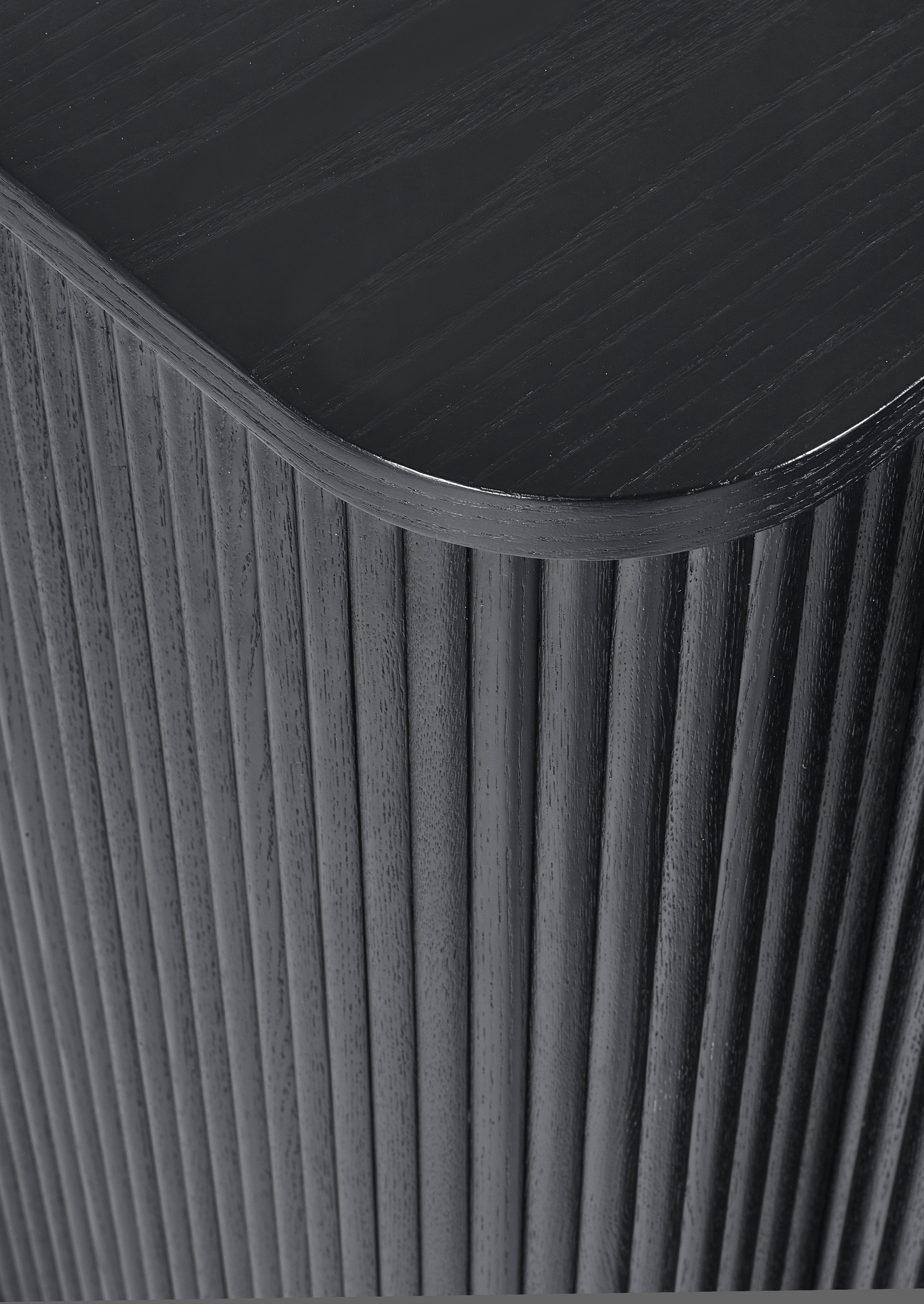 Como Reeded Black Wood Sideboard