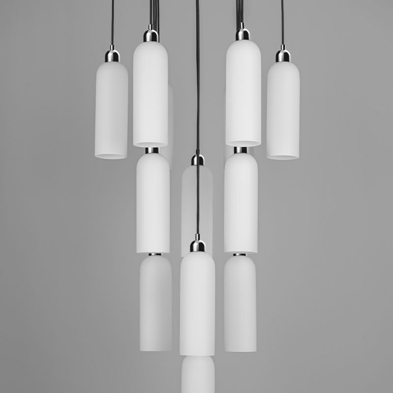 Schwung Odyssey Cluster 13 Polished Nickel Chandelier