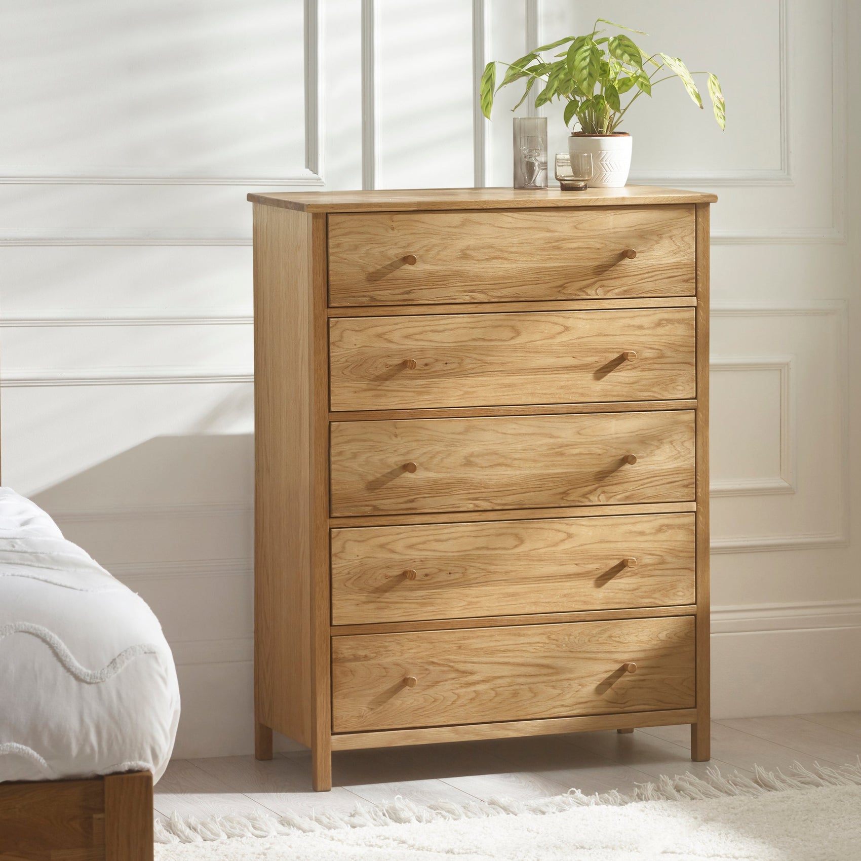 Osborne Solid Oak Wood Chest of Drawers | 5 Drawers