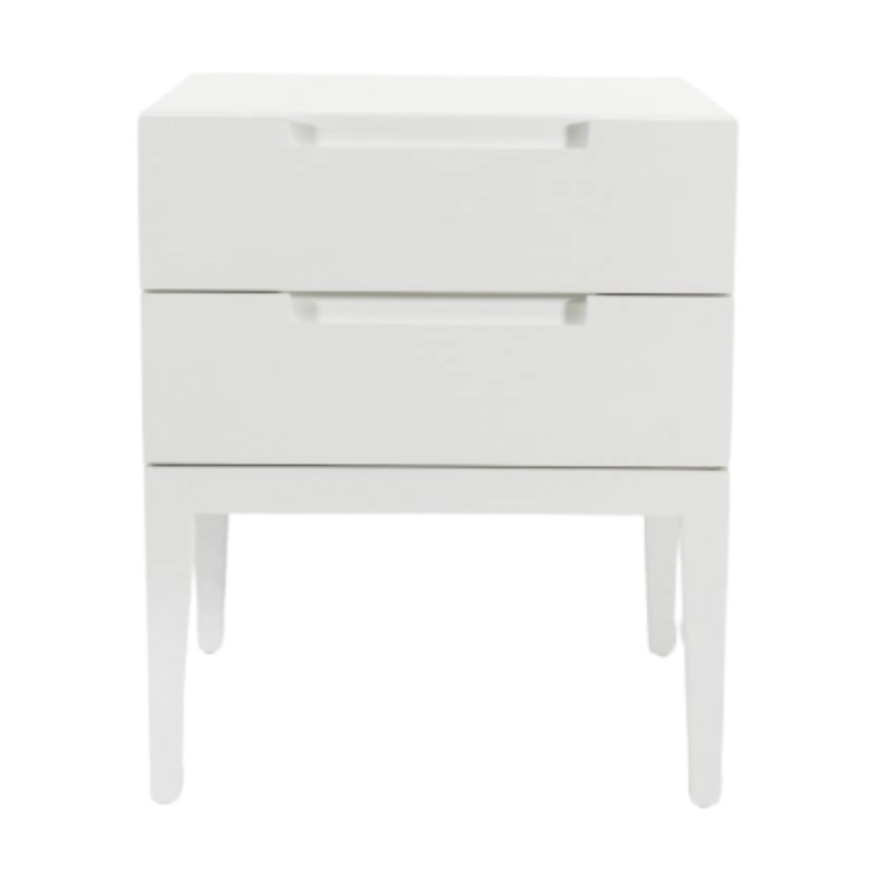 Orchid White Oak Wood Bedside Table | 2 Drawer