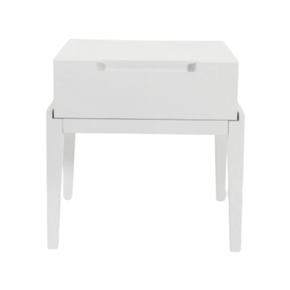 Orchid White Oak Wood Bedside Table | 1 Drawer
