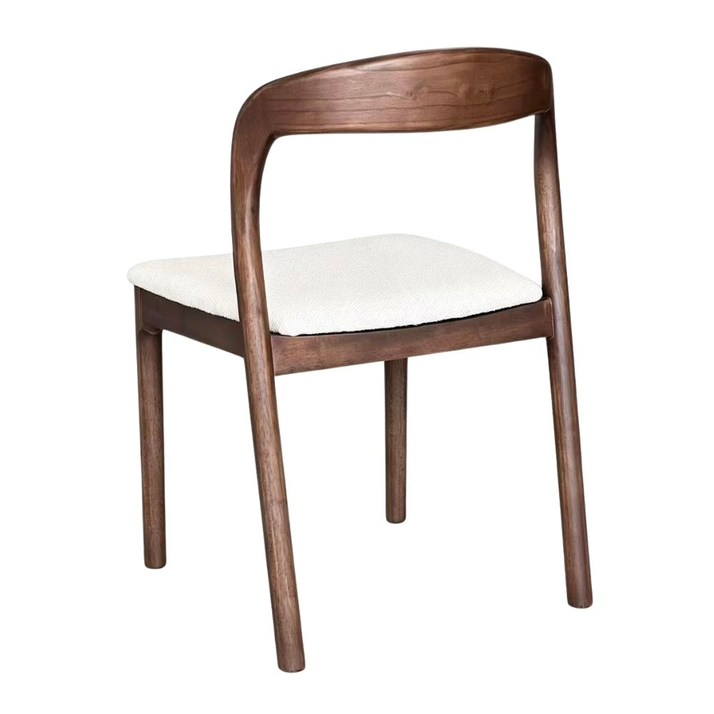 Oren Cream Boucle & Dark Brown Wood Dining Chair
