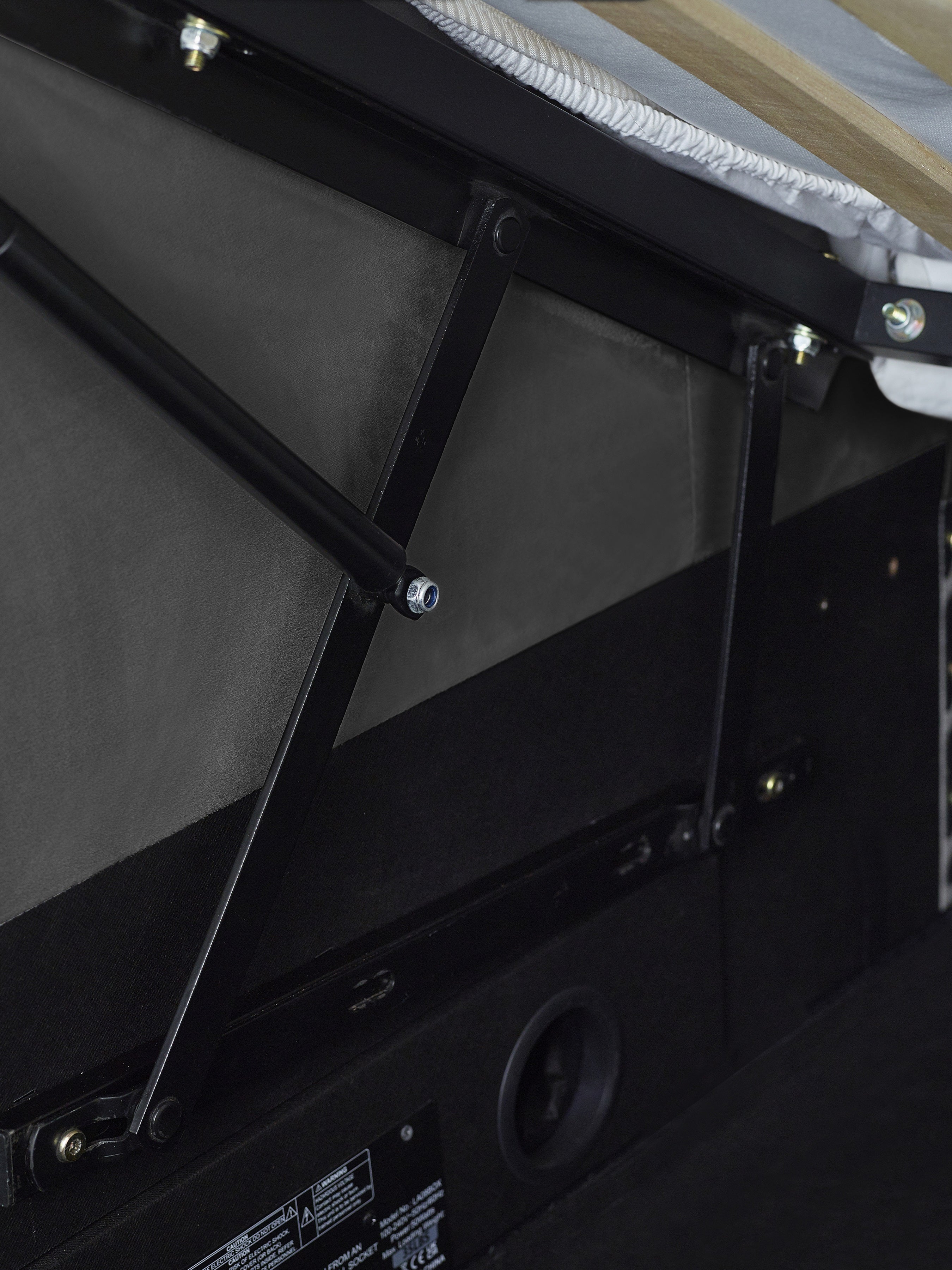 Alston Dark Grey Velvet Ottoman TV Bed King