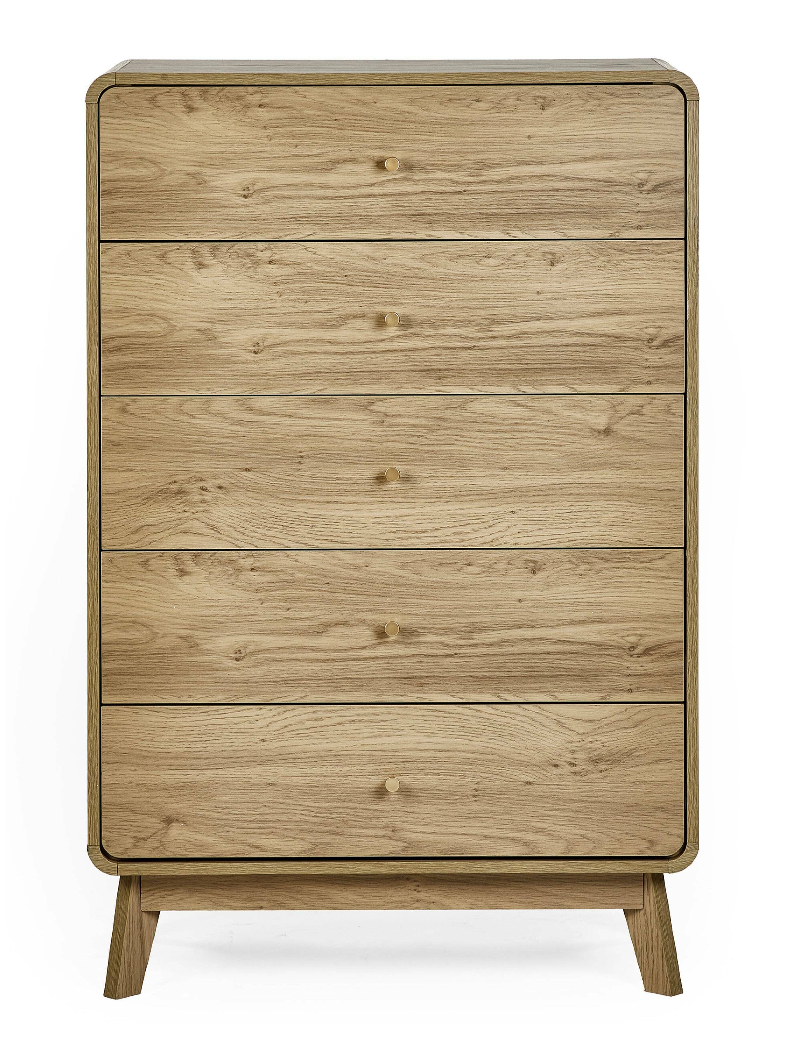 Boswell Oak Wood Chest of Drawers | 5 Drawers
