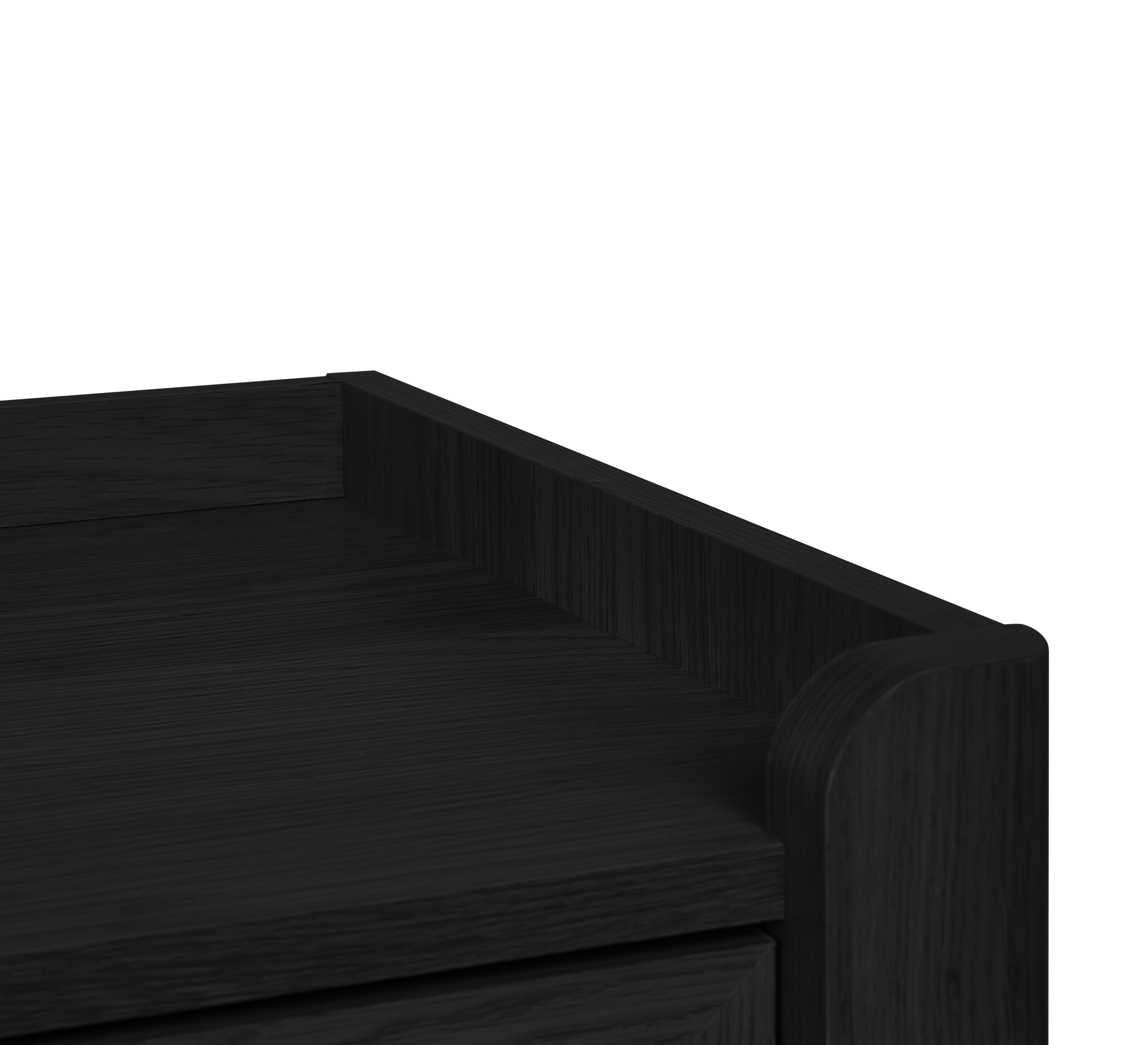Asbury Wood Chest of Drawers | 6 Drawers - Black Ash
