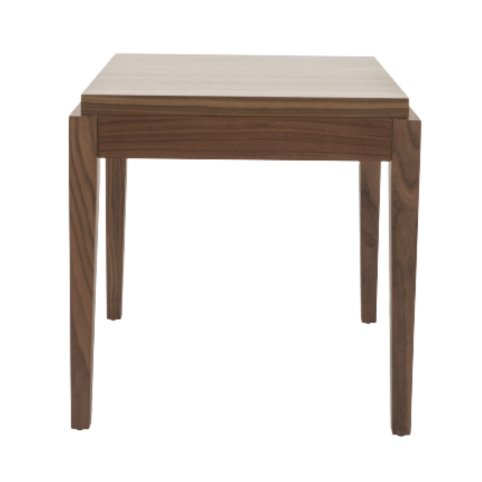 Peony Walnut Brown Oak Wood Side Table