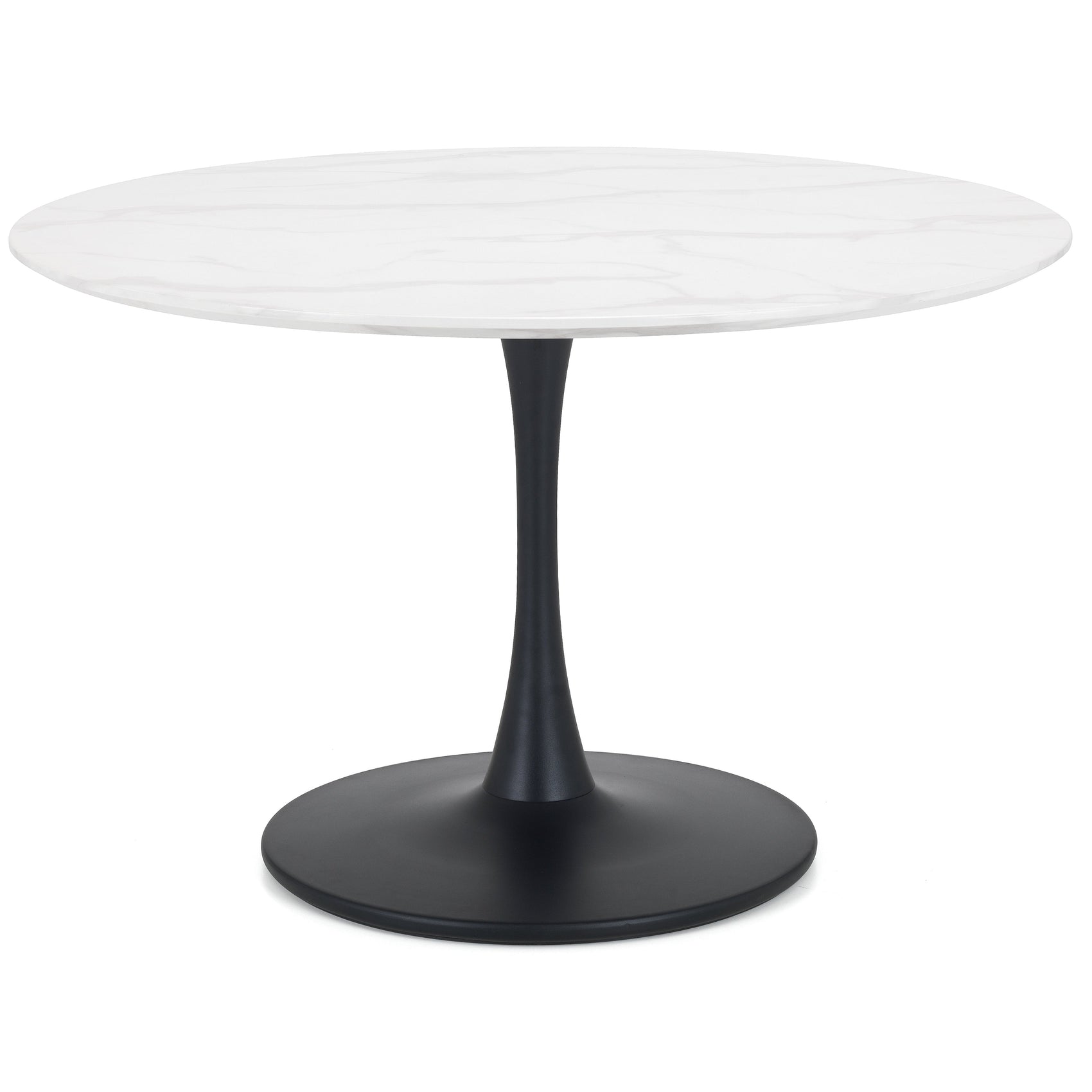 Reynold White Marble Effect Round Pedestal Dining Table