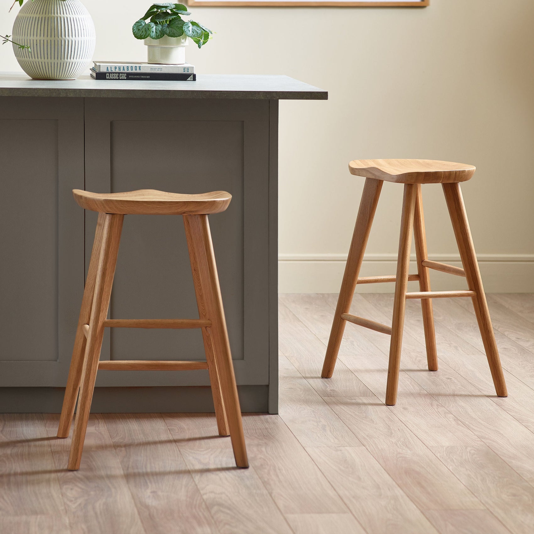 Alton Natural Solid Oak Bar Stool