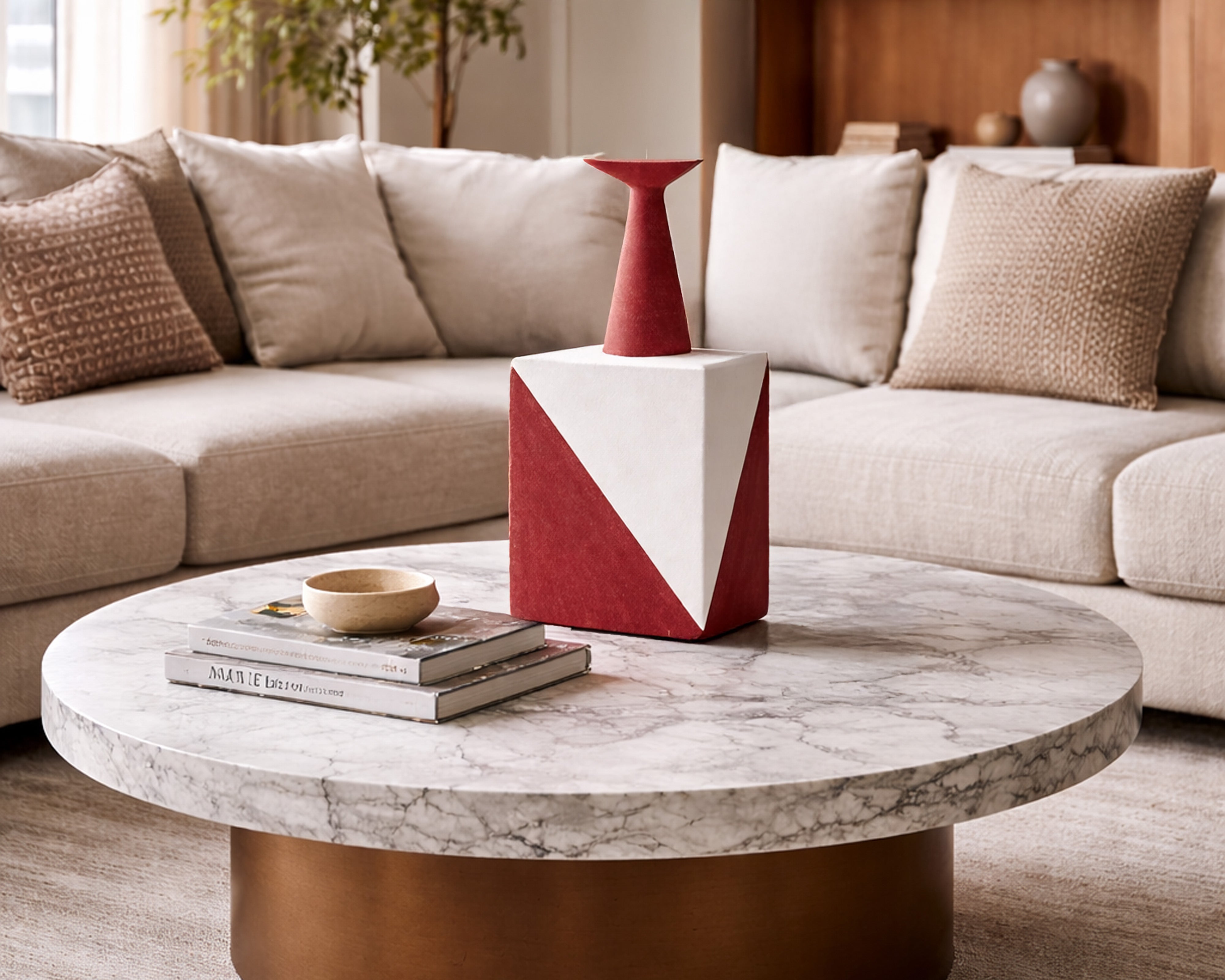 Pica Vase I - Red & White Glazed Ceramic