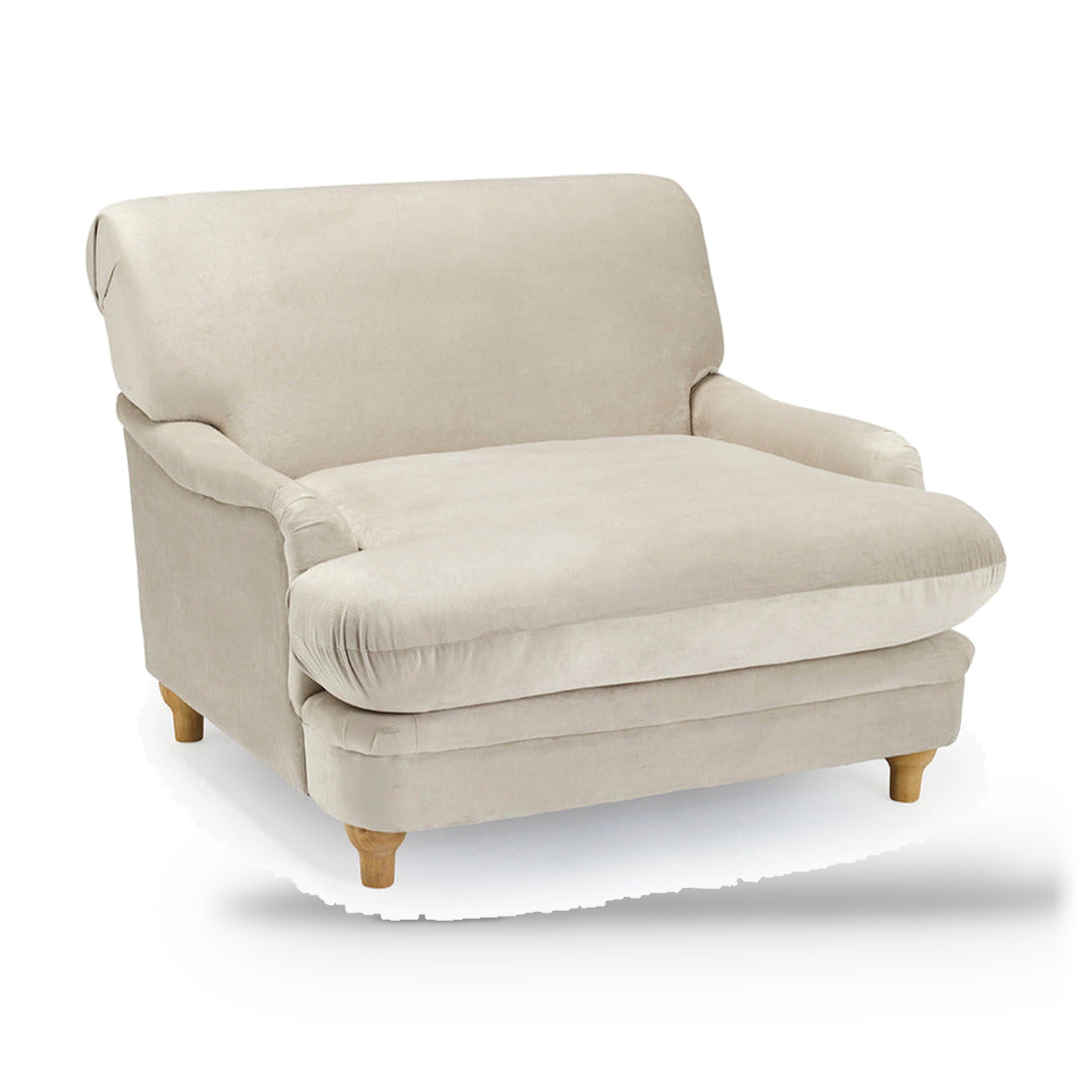 Plumpton Beige Velvet Accent Armchair
