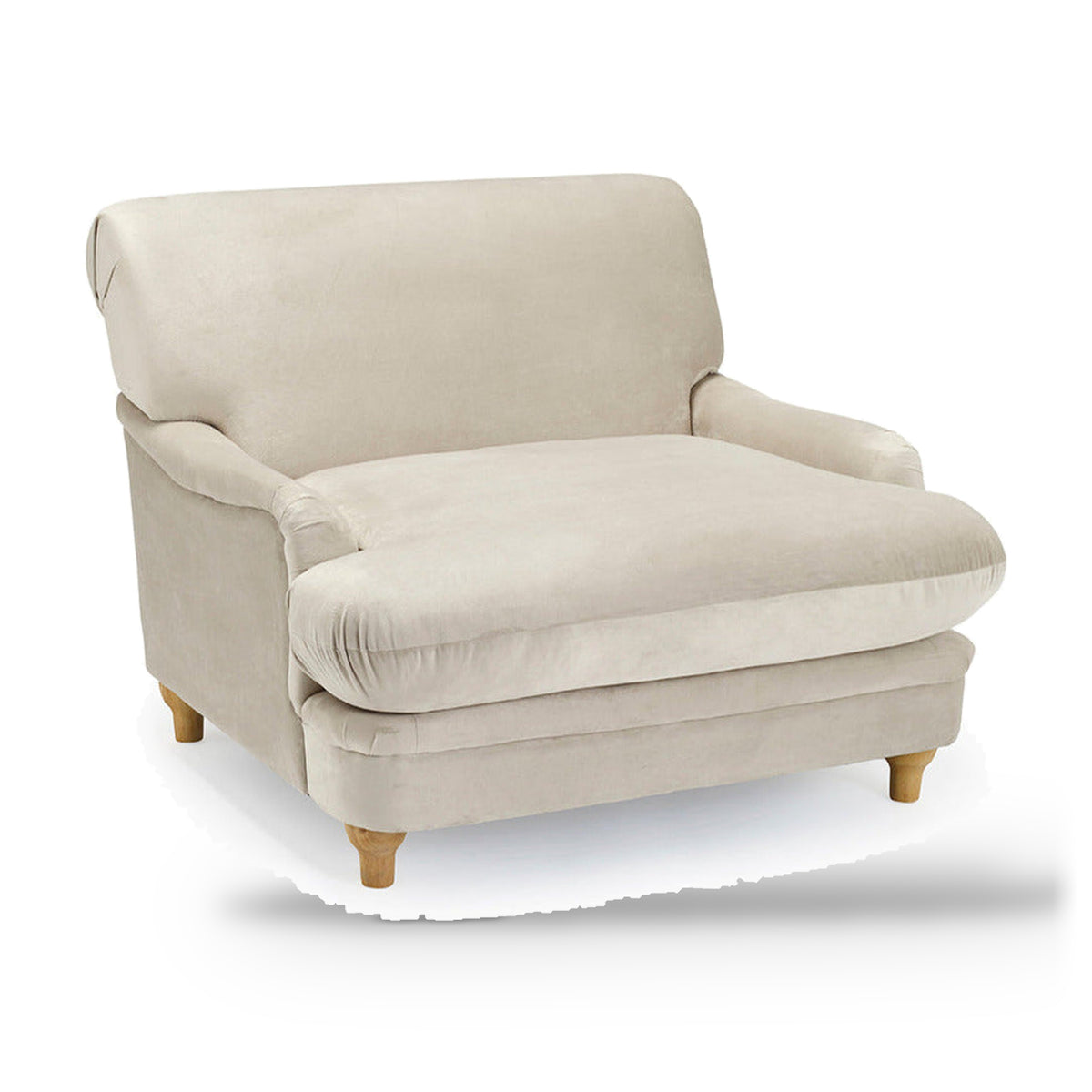 Plumpton Beige Velvet Accent Armchair