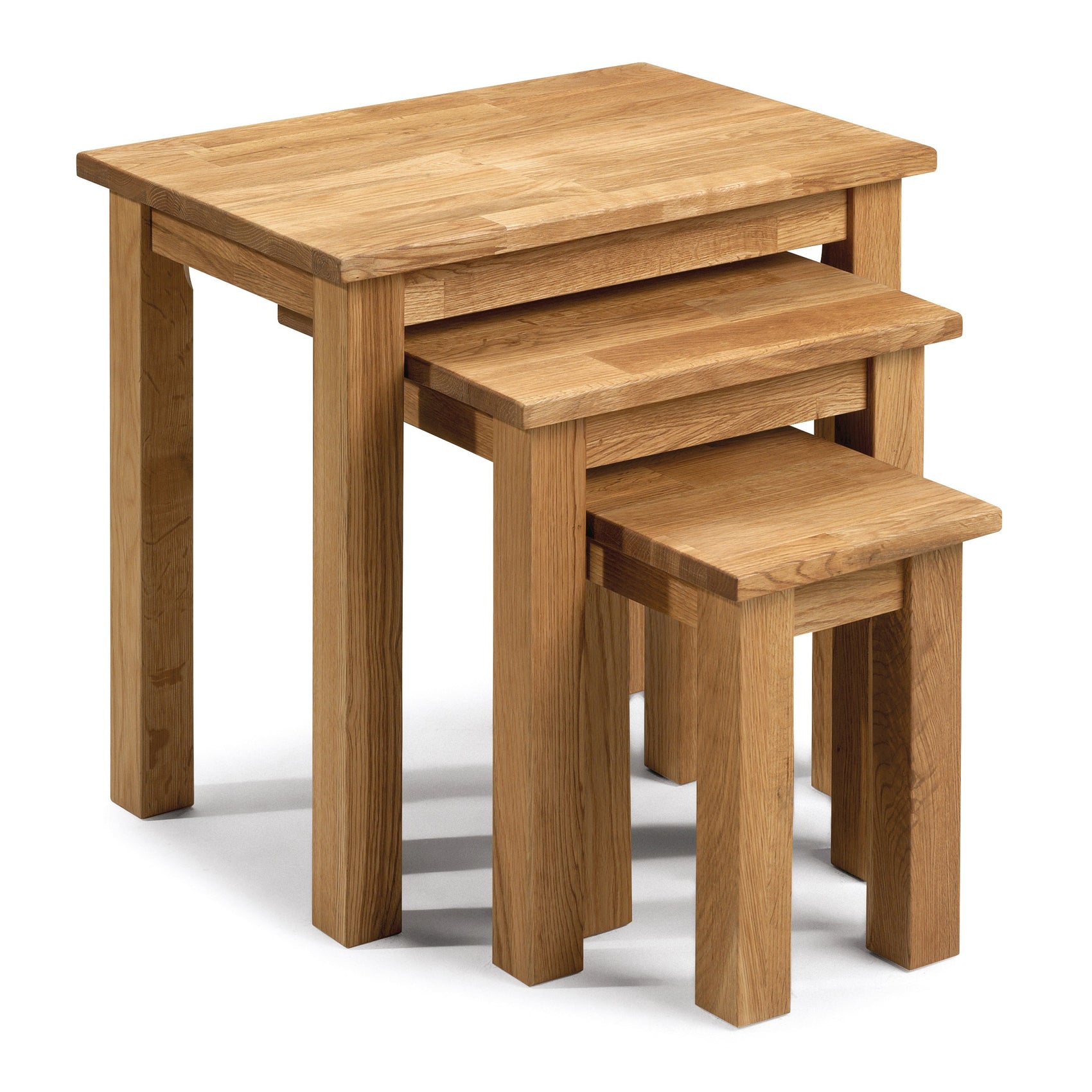 Osborne Solid Oak Wood Nest Of 3 Tables