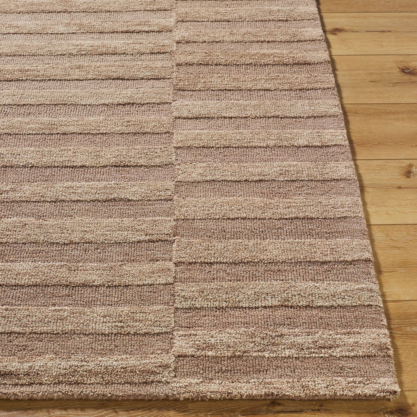 Idaho Modern Wool Beige & Taupe Rug 153x219cm - reverse roll detail