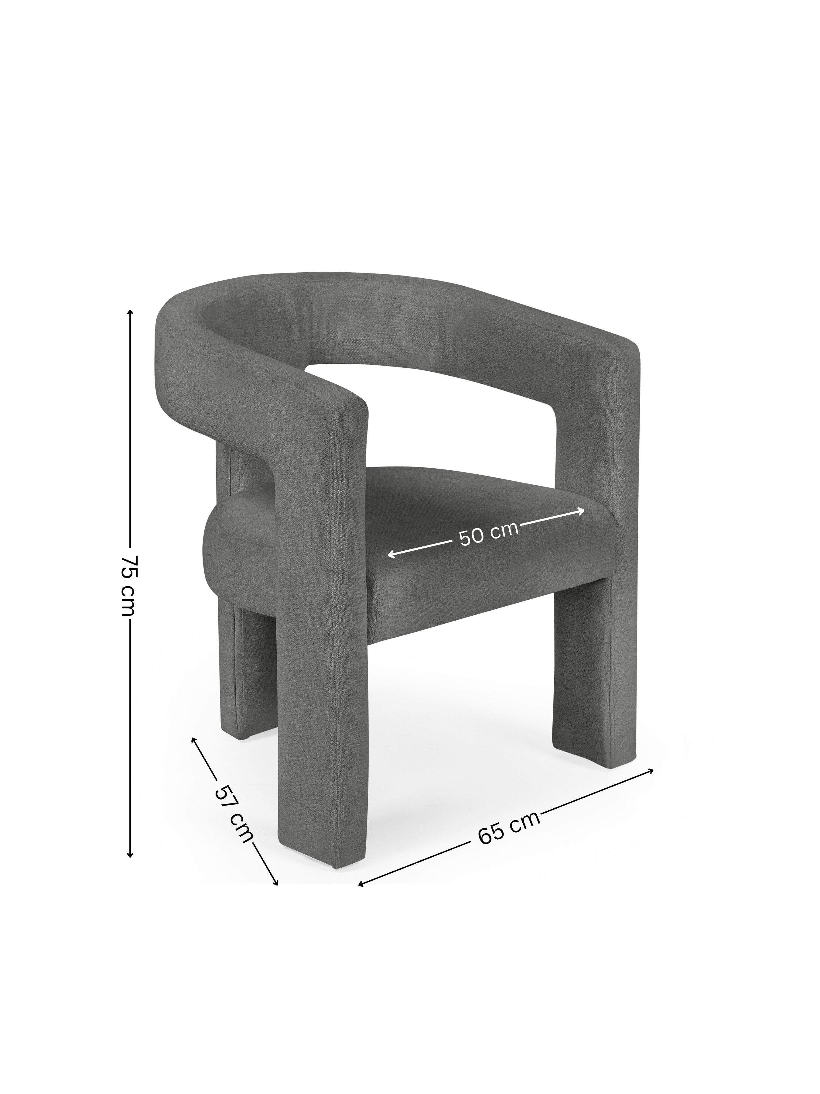 Marnie Grey Chenille Tripod Dining Chair