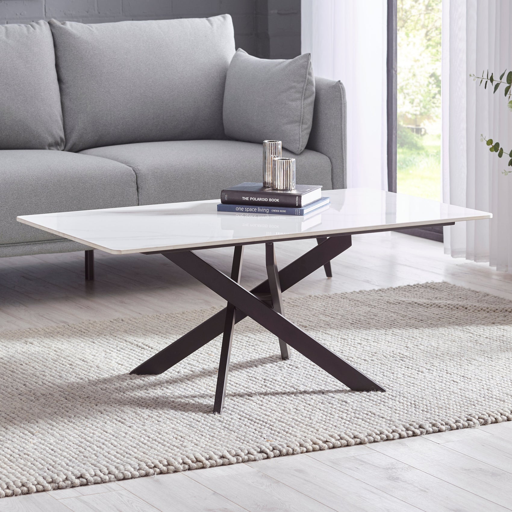 Morelia White Marble Coffee Table