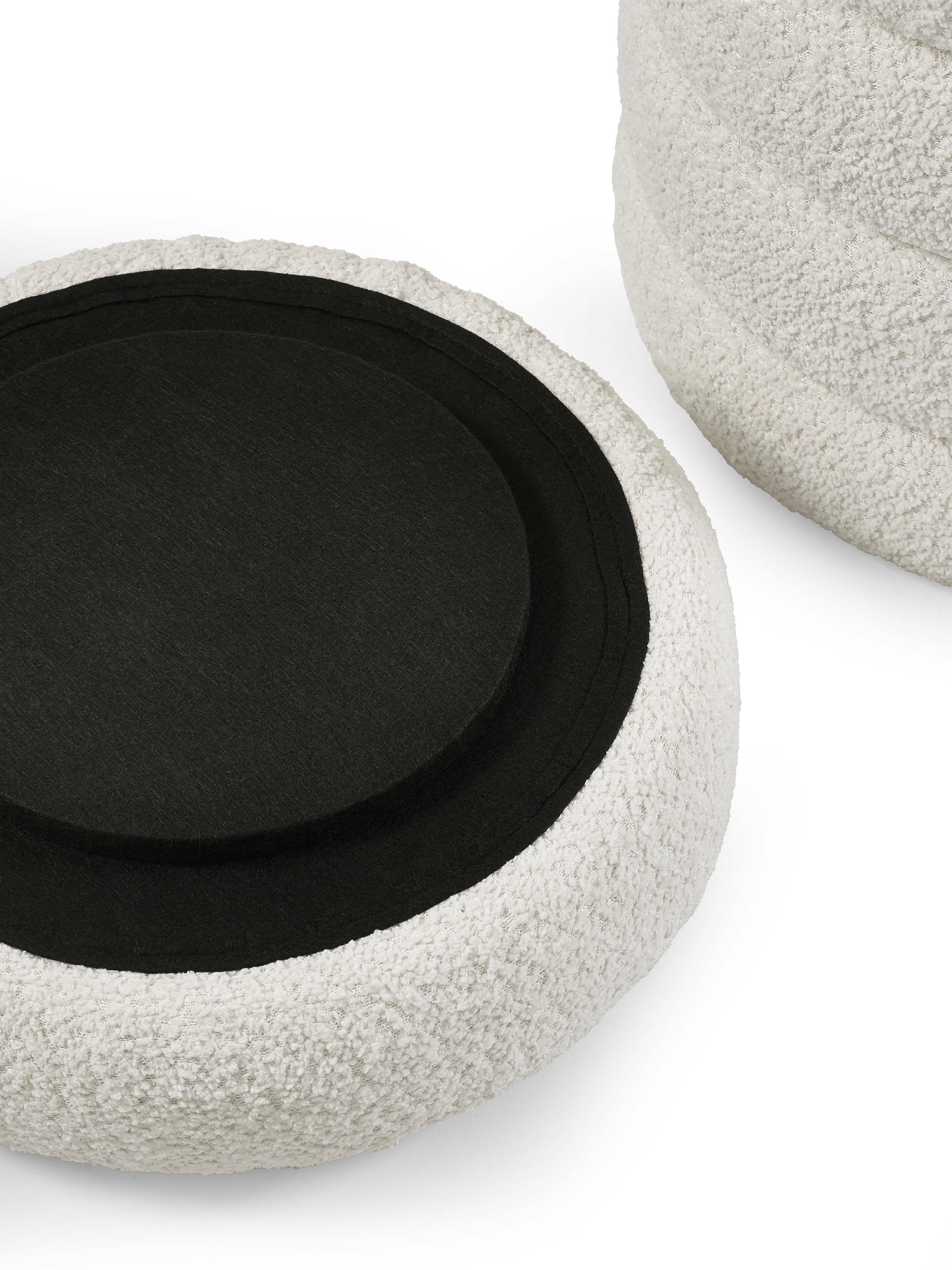 Alana Ivory Boucle Storage Pouffe