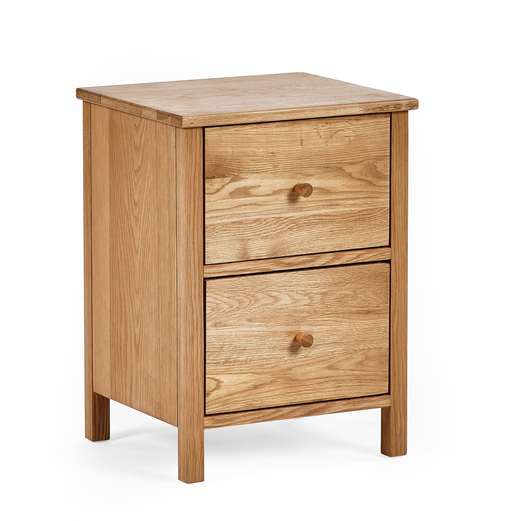 Osborne Solid Oak Wood Bedside Table | 2 Drawers