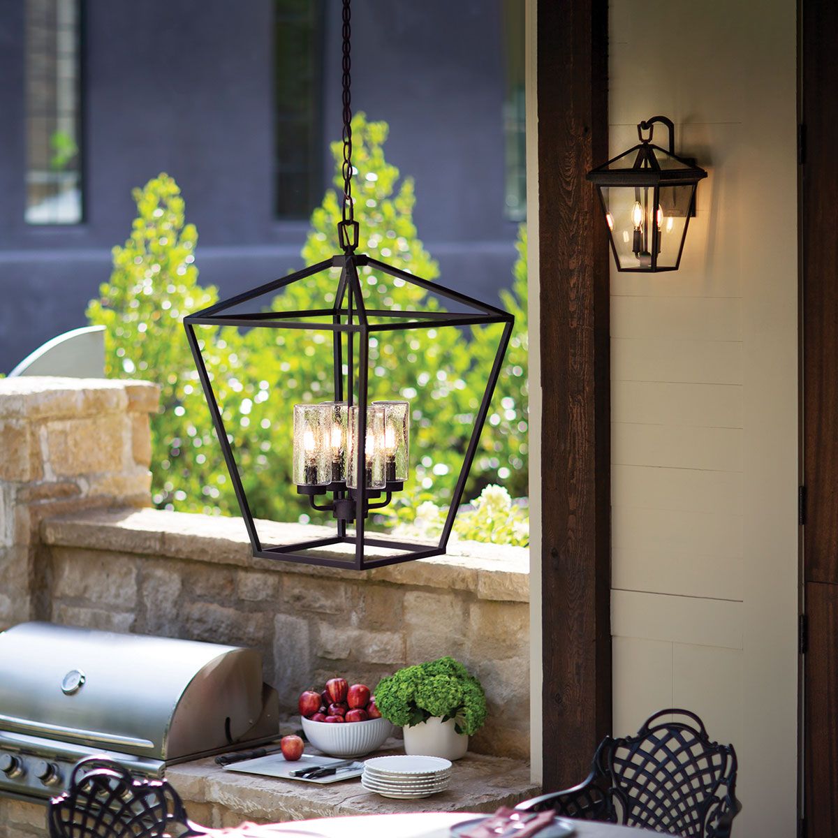 Quintiesse - Alford Place 4 Light Outdoor Pendant Light - Black