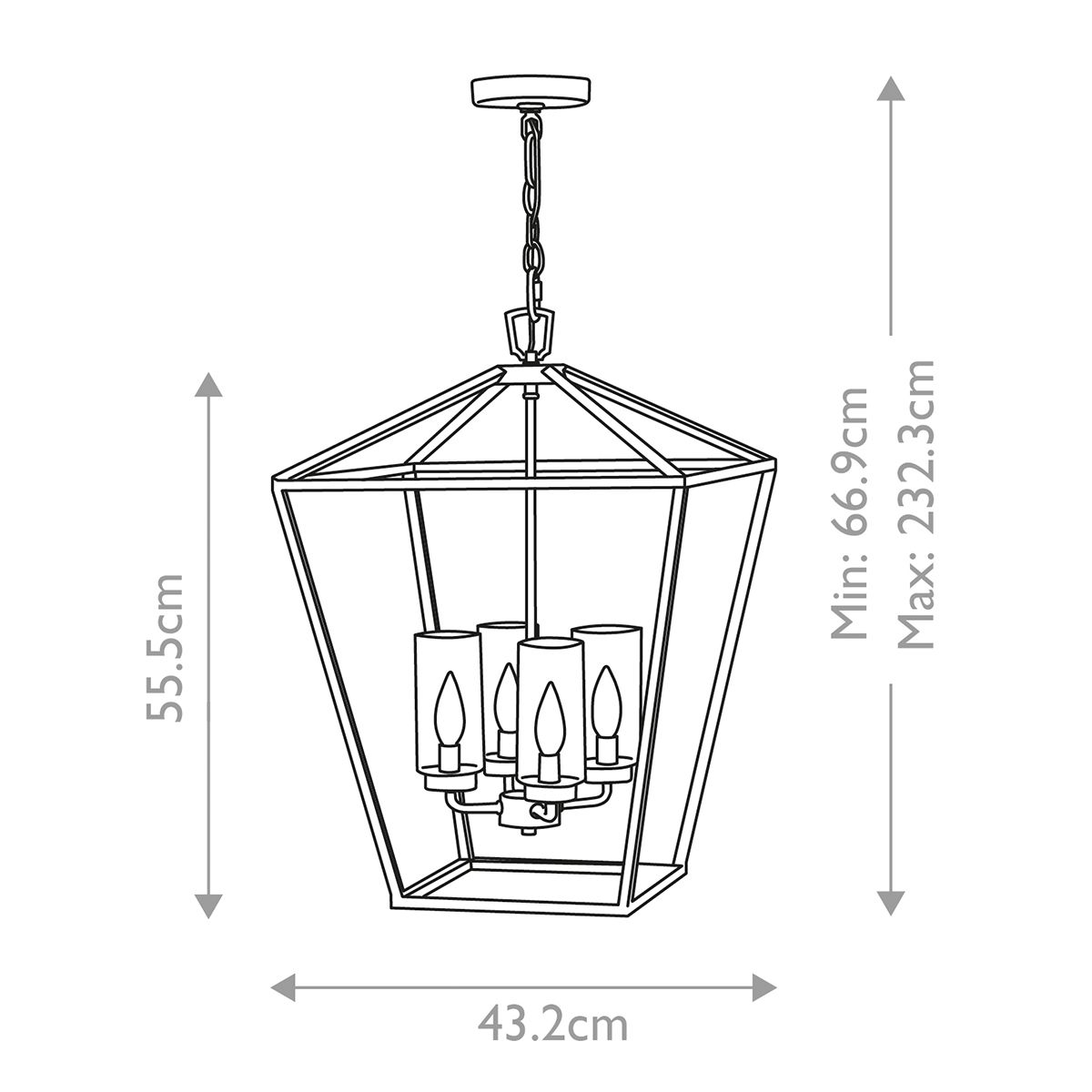 Quintiesse - Alford Place 4 Light Outdoor Pendant Light - Black