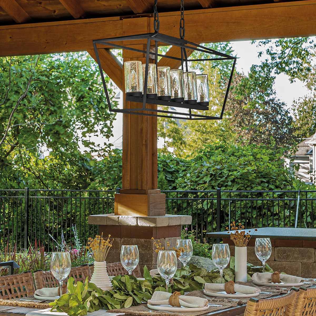 Quintiesse - Alford Place 6 Light Outdoor Linear Pendant Light - Black