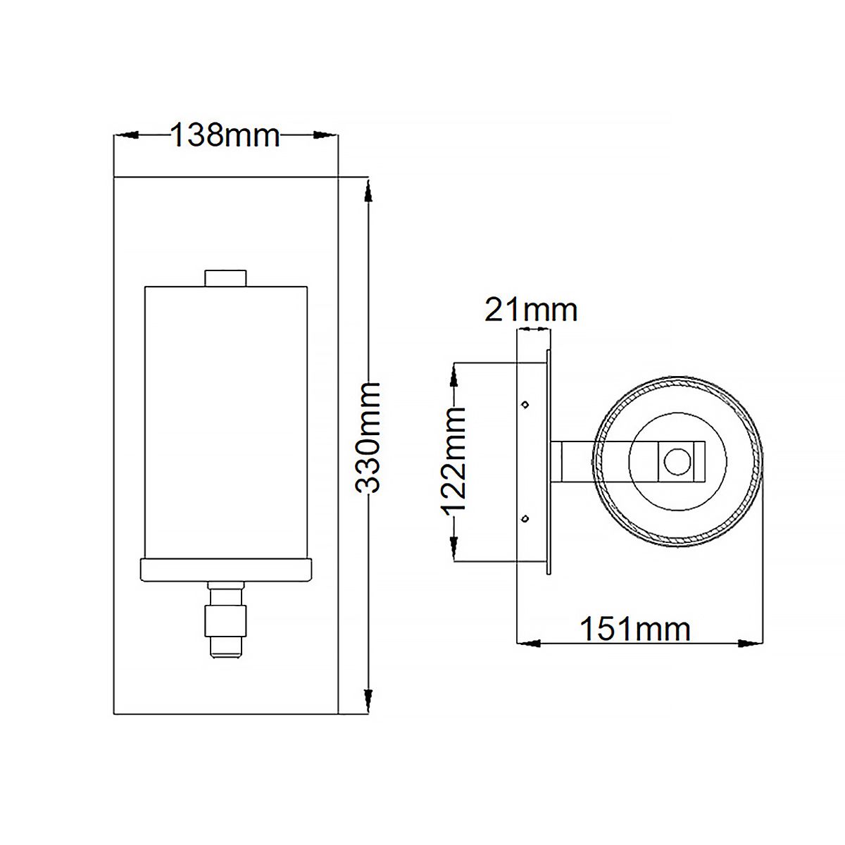 Quintiesse - Angelo Single Wall Light - Grey