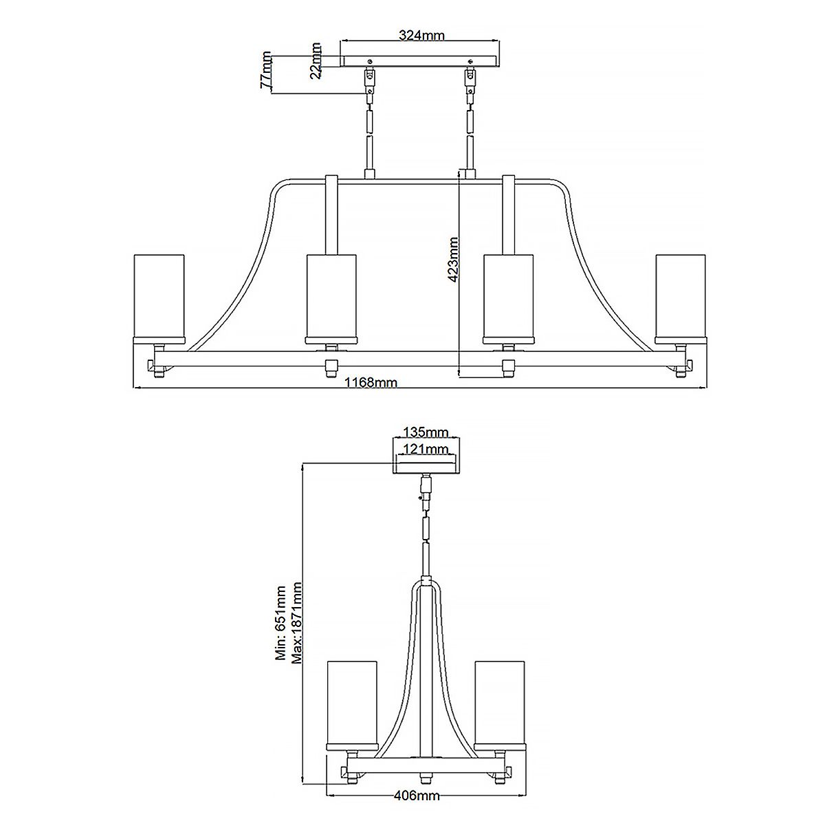 Quintiesse - Angelo 9 Light Chandelier - Grey