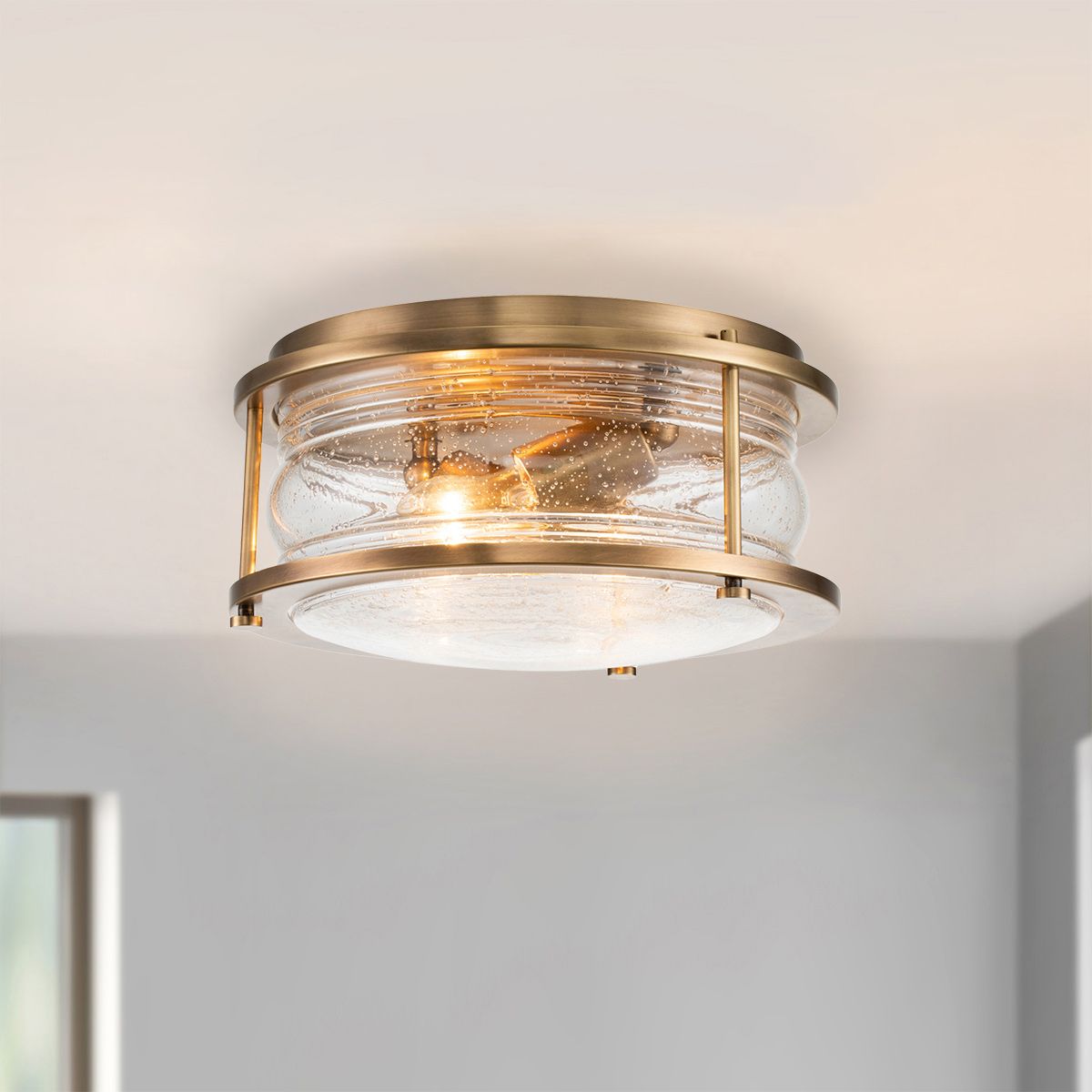 Quintiesse - Ashland Bay Double Flush Ceiling Light - Brass