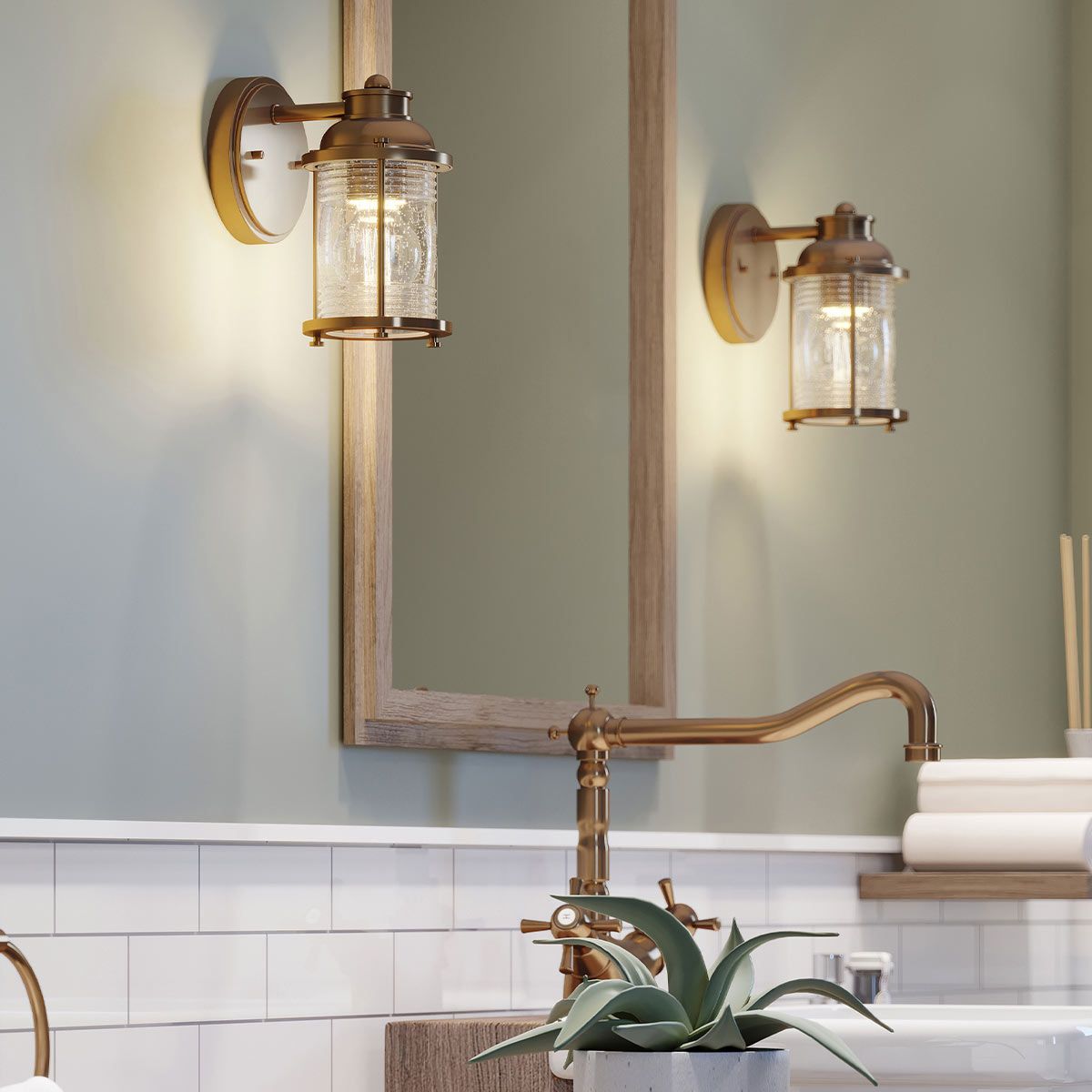 Quintiesse - Ashland Bay Single Wall Light - Brass
