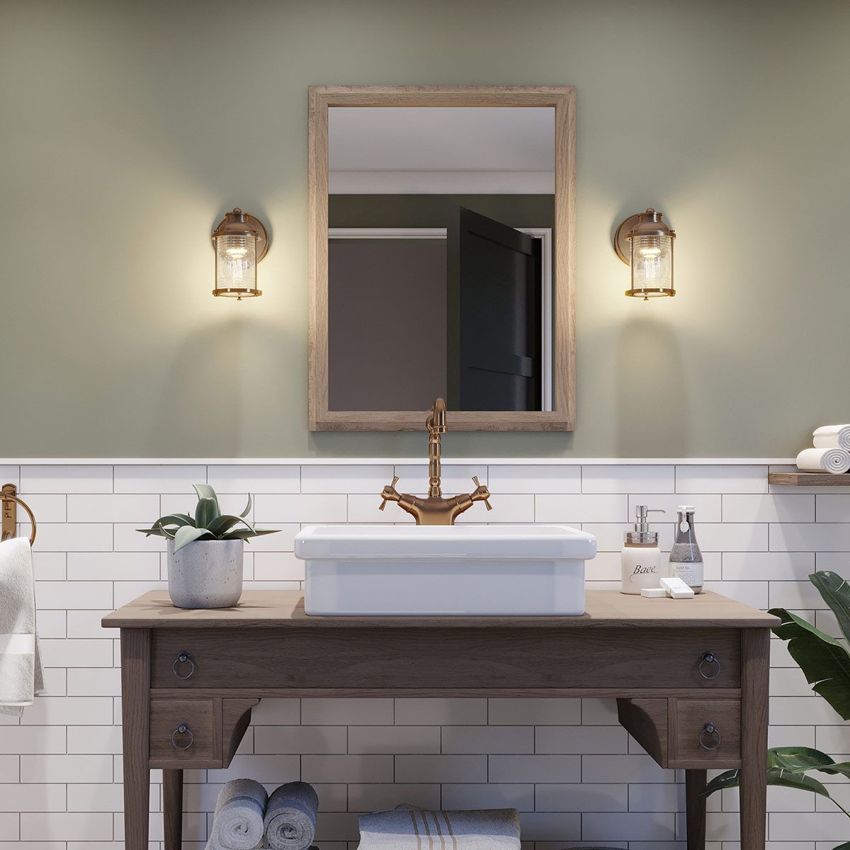 Quintiesse - Ashland Bay Single Wall Light - Brass