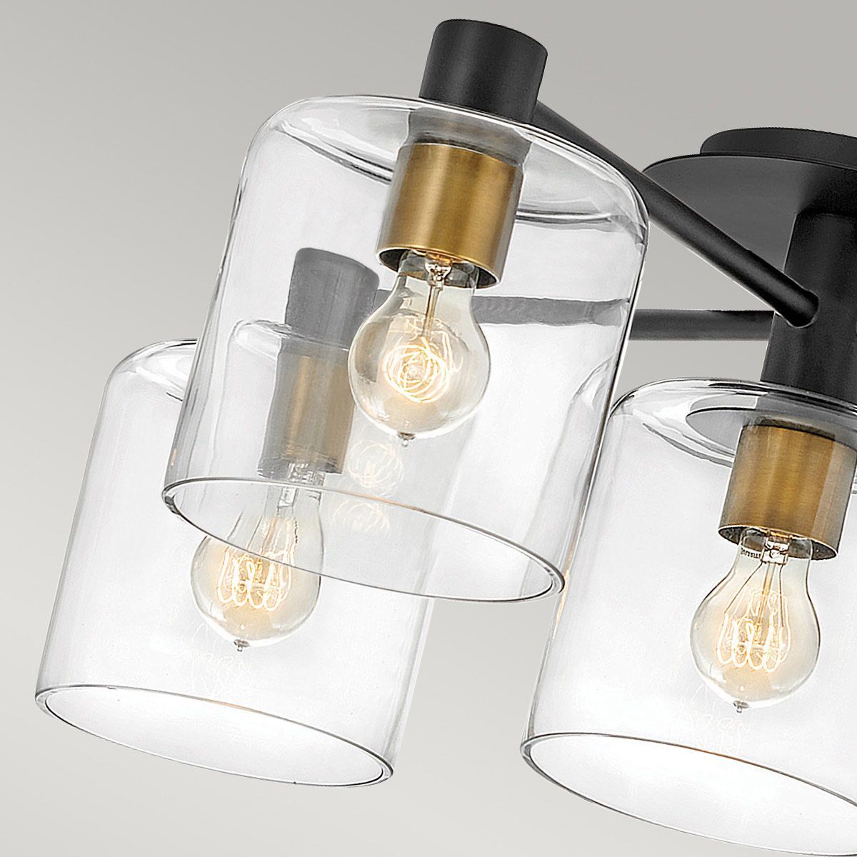 Quintiesse - Axel 5 Light Semi Flush Ceiling Light - Black